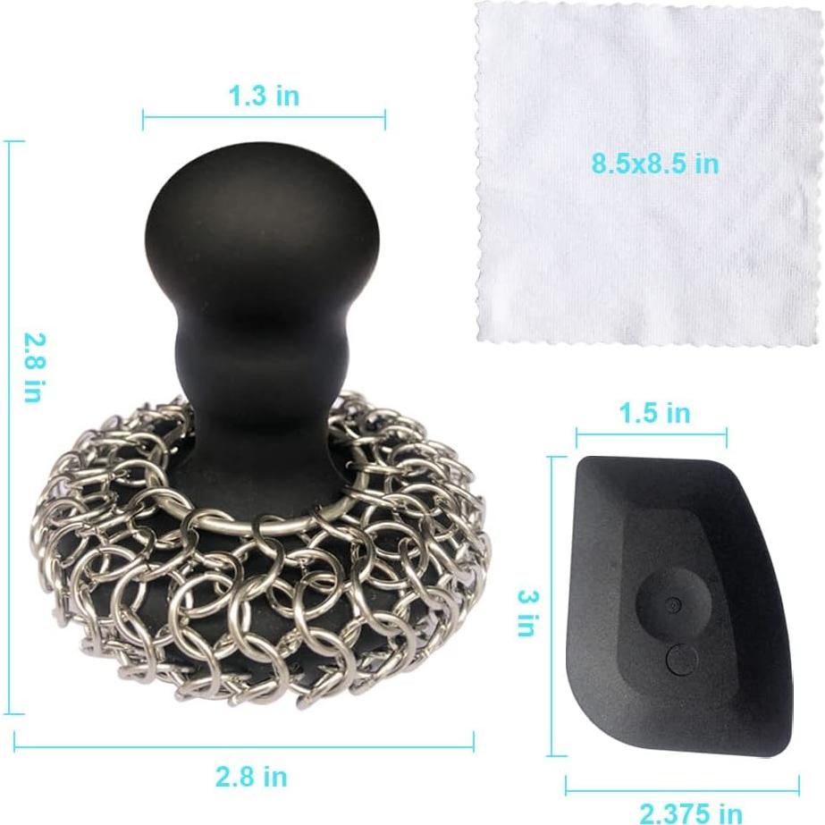 Esponja de Cadena 316 Toiserns con Mango de Silicona Negro