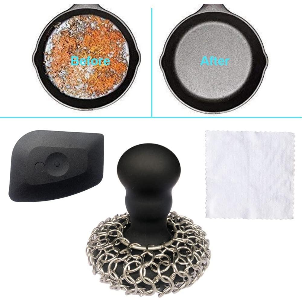 Esponja de Cadena 316 Toiserns con Mango de Silicona Negro