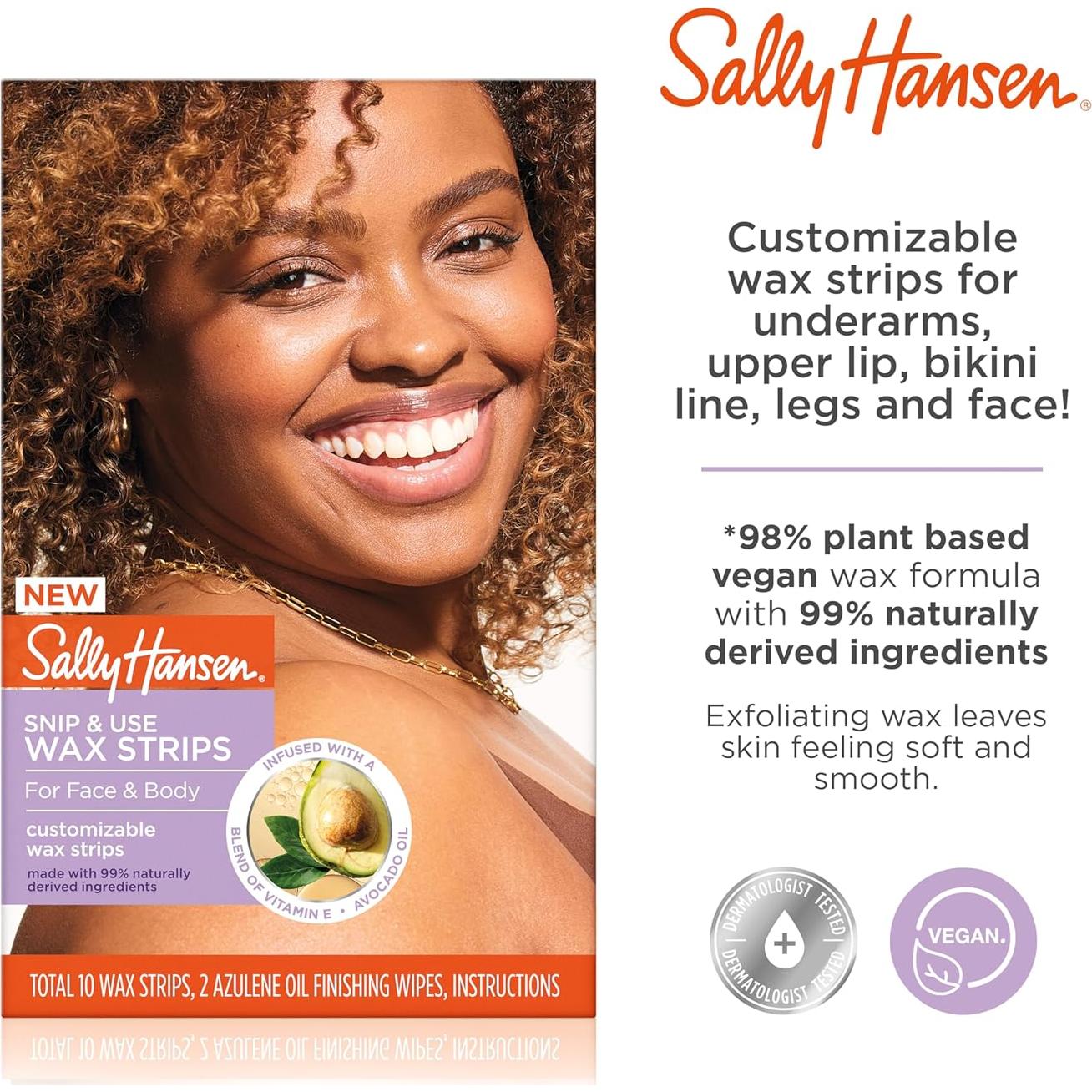 Kit de Cera Tiras Cortar y Usar Sally Hansen 10 Unidades