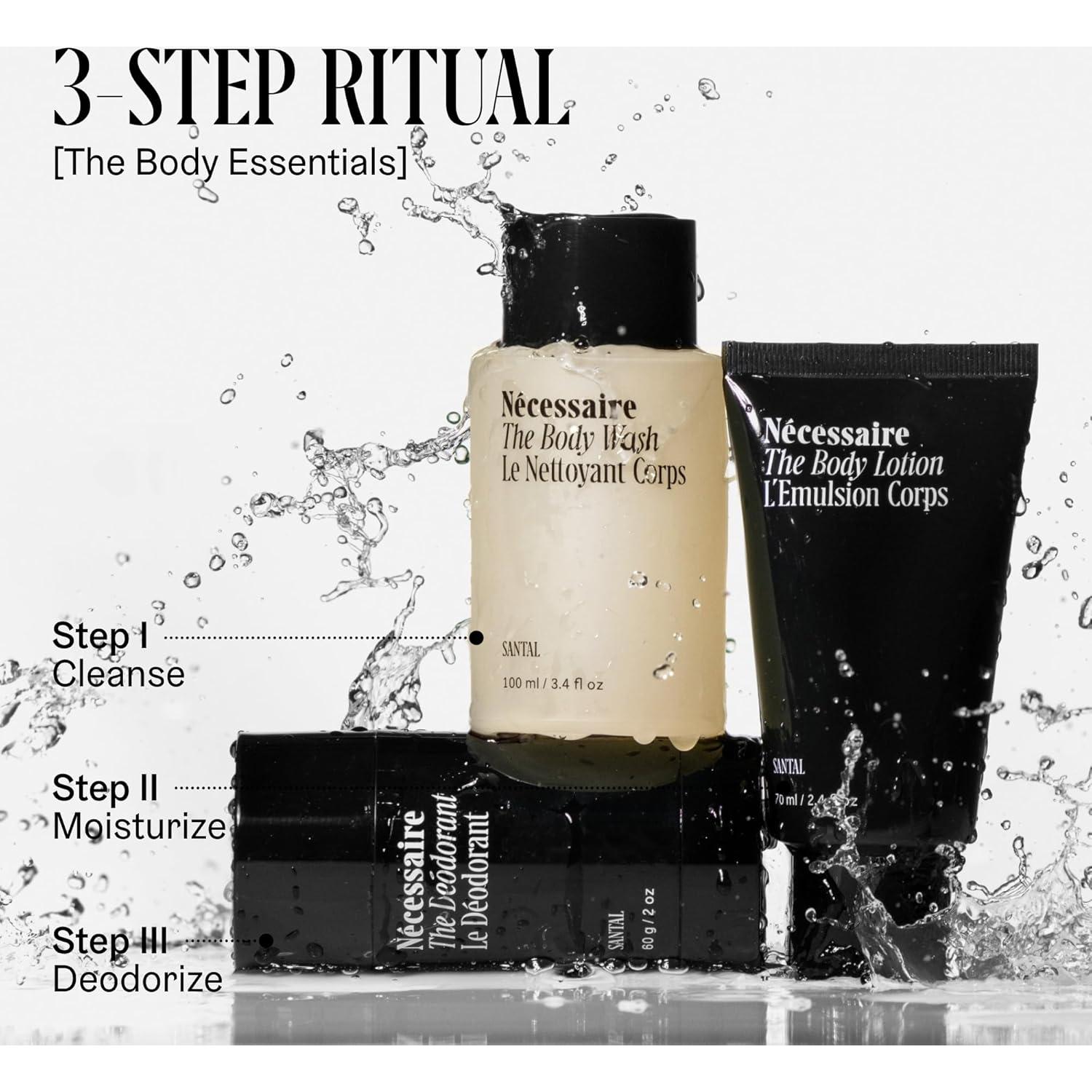 Set de Cuidado Corporal Nécessaire - Gel, Loción y Desodorante Sándalo