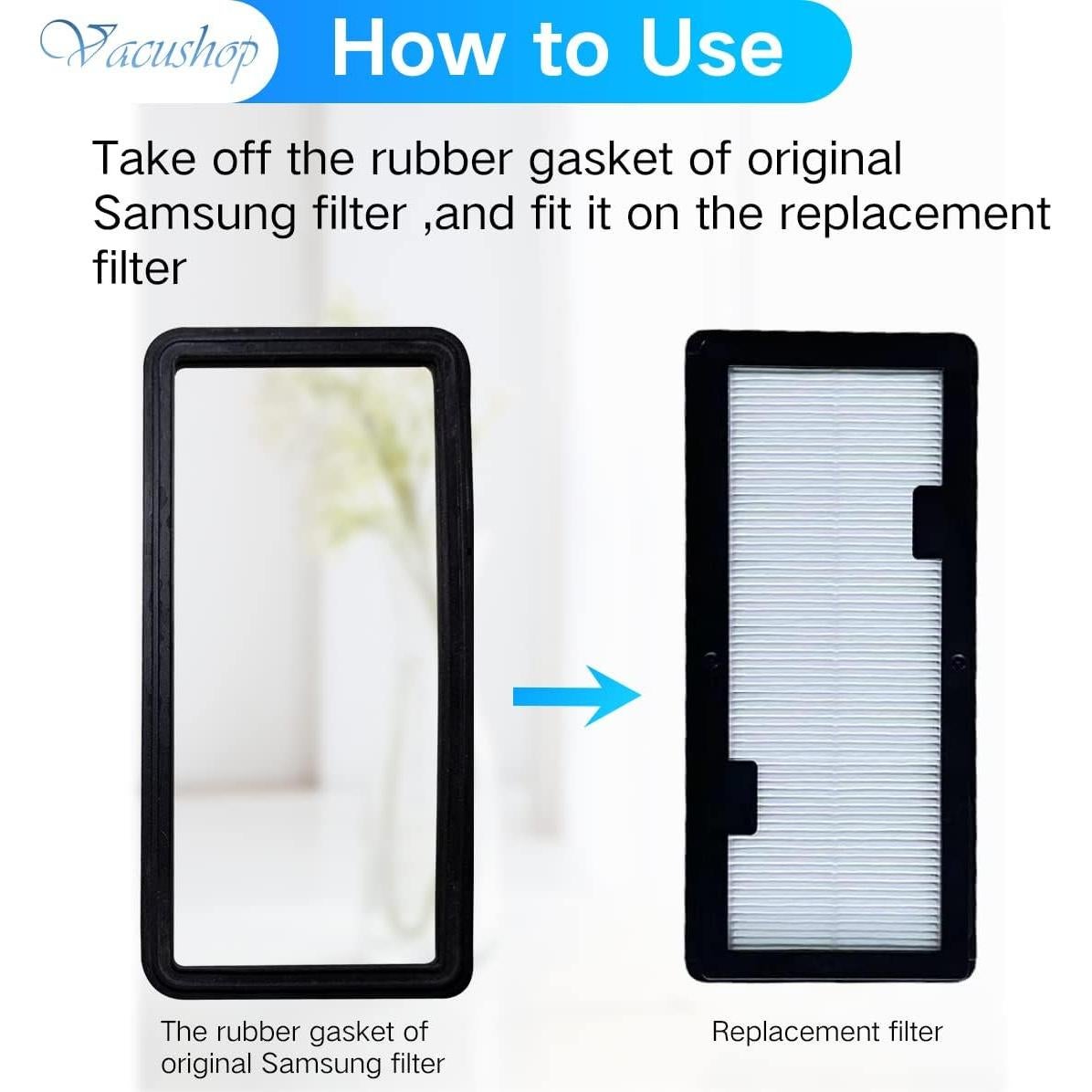 Reemplazo Filtros HEPA para Robot Limpiador Samsung Jet bot+