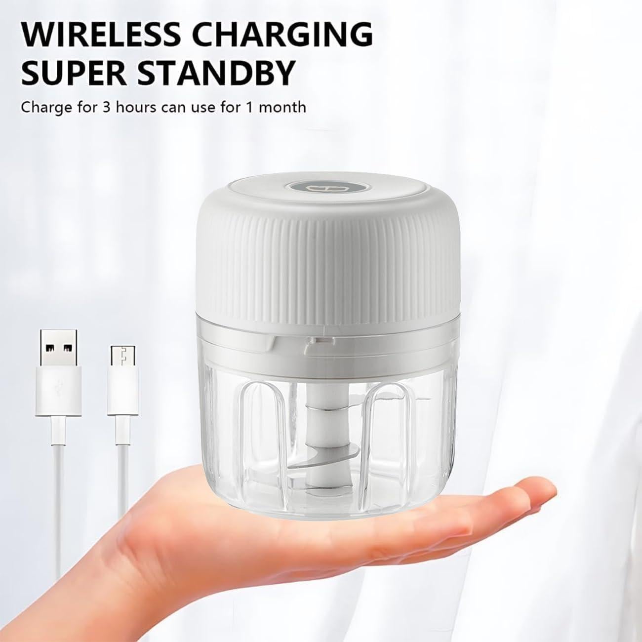 Picador de Ajo Eléctrico Y-BAUKUANG 250ml Inalámbrico