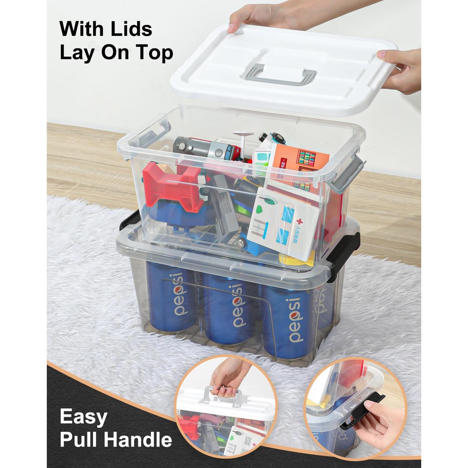 Bins de Almacenamiento NUMIFUN 26.5L Paquete de 6 Apilables