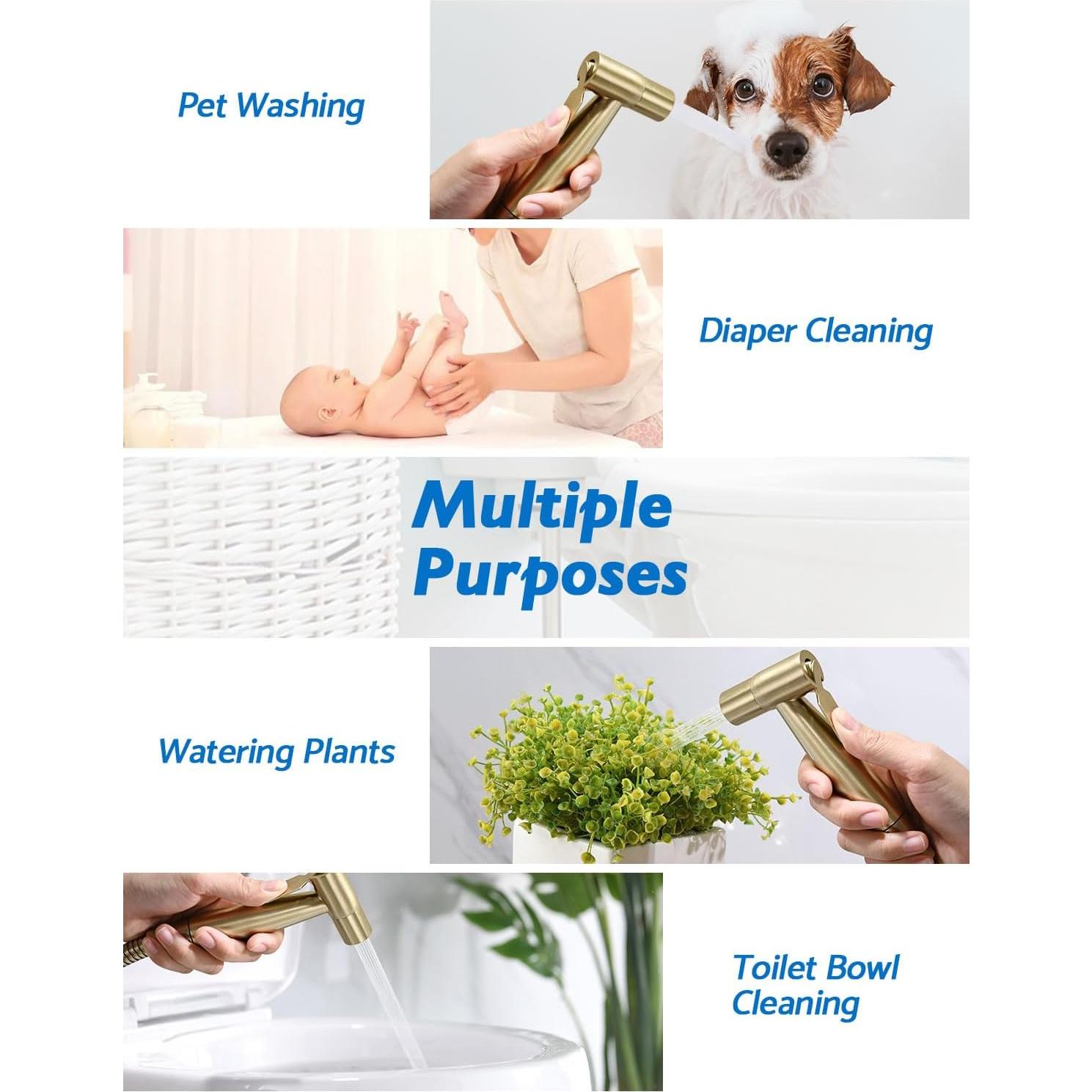 Rociador de Bidet de Mano BRITULIF Dorado para Inodoro