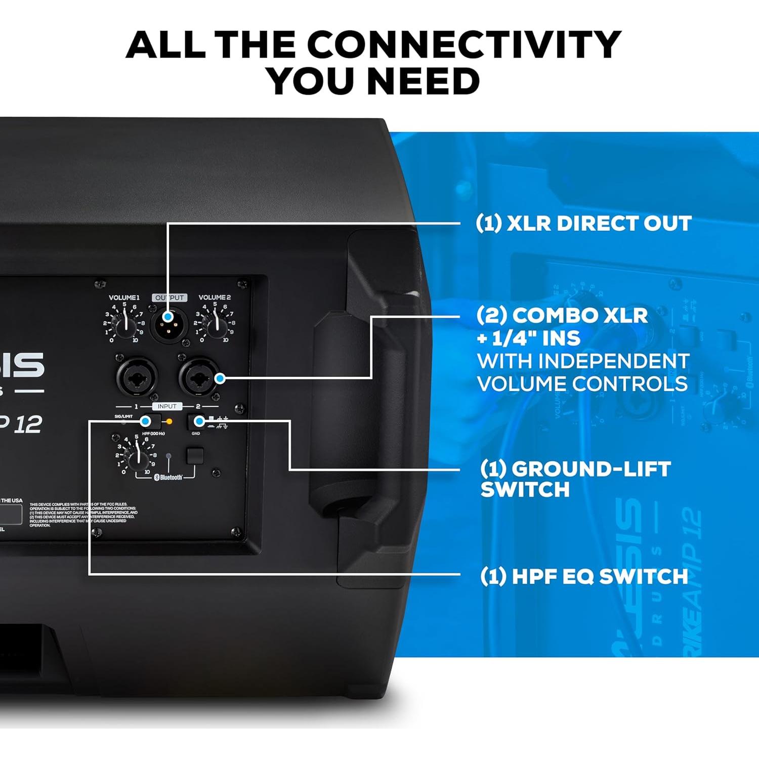 Alesis Strike Amp 12 MK2 - Amplificador 2500W con Bluetooth