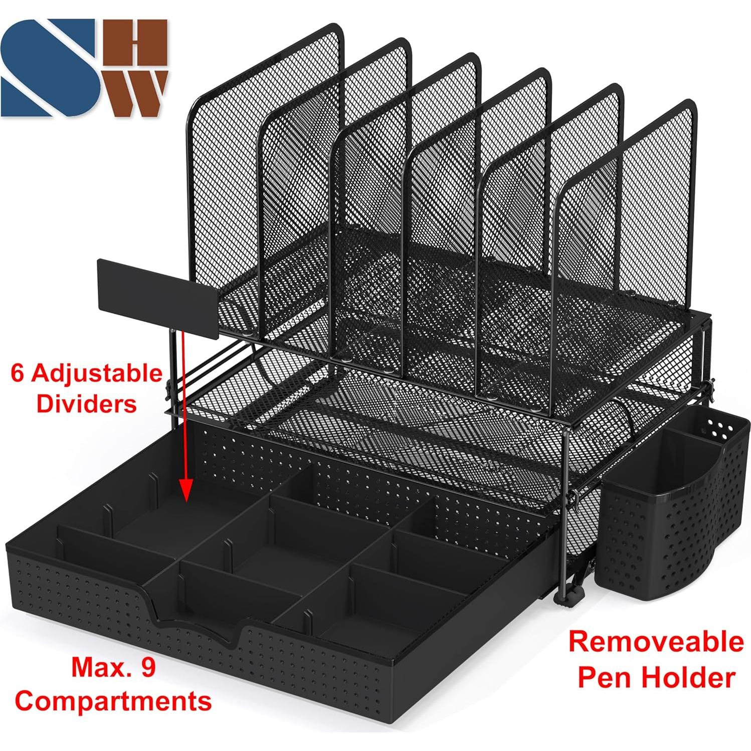 Organizador de Escritorio Simple Houseware con Cajón y Bandejas