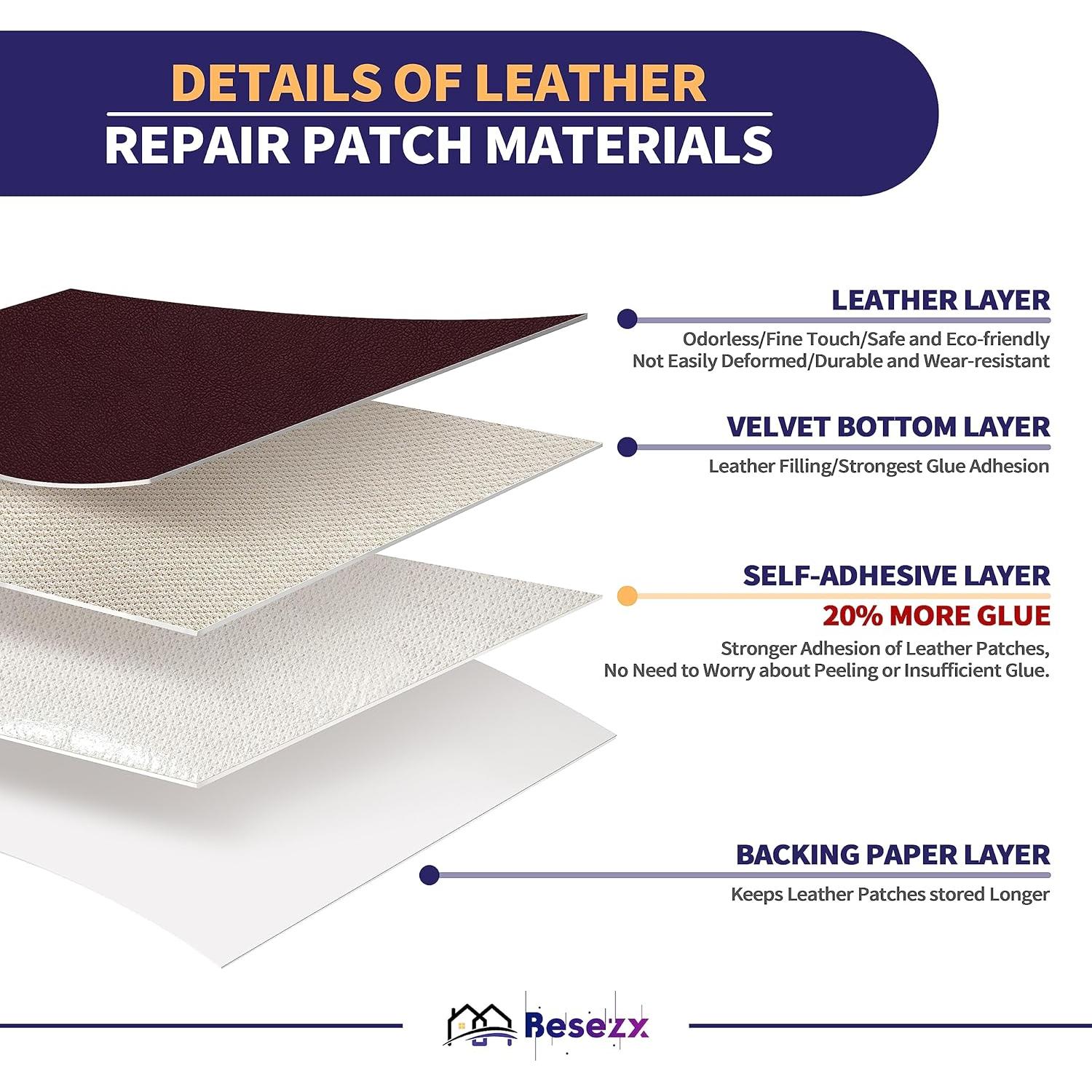 Kit de Cinta Reparación de Cuero Besezx 40.6x76.2cm Burdeos