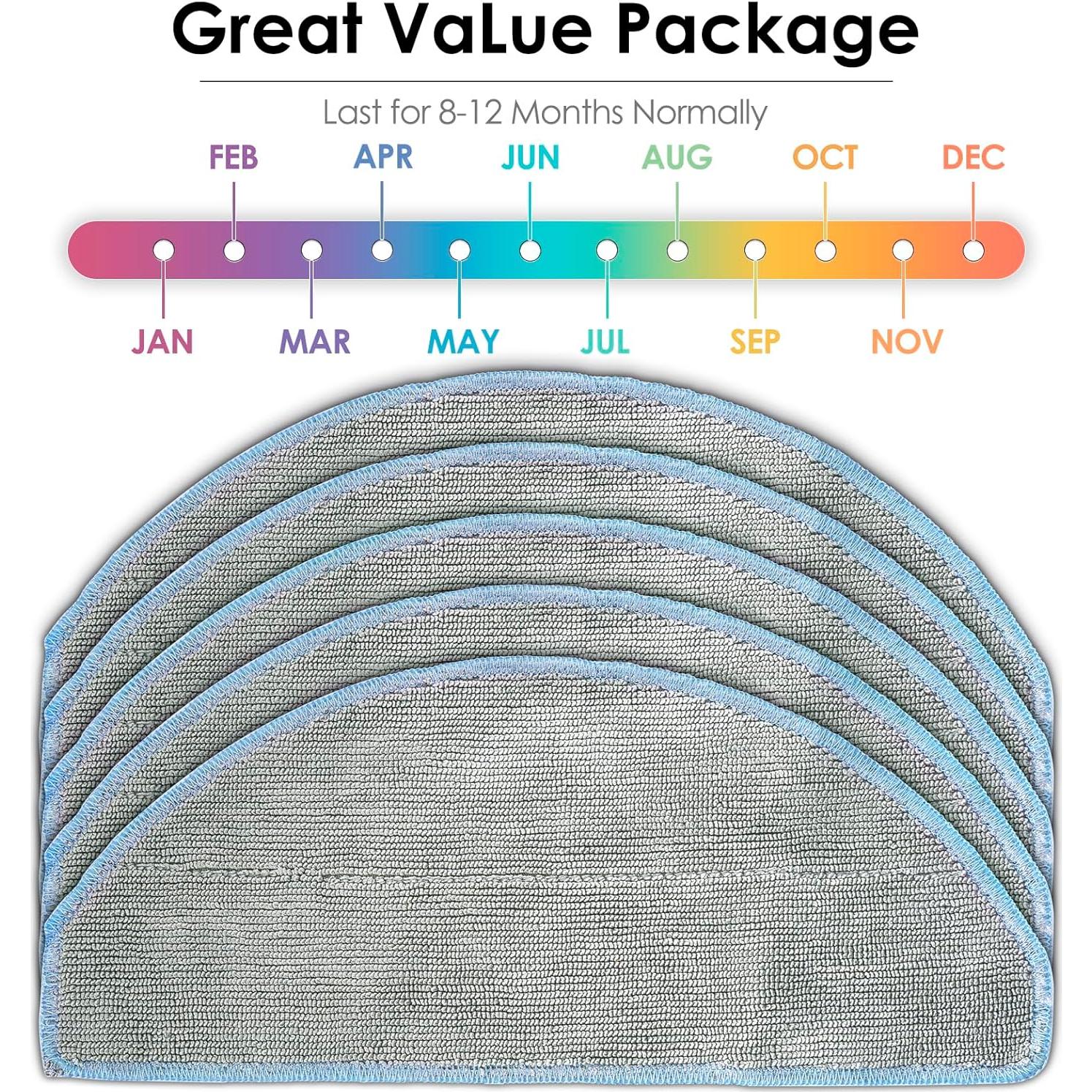 Paquete de 5 Almohadillas Trapeador BRUVISH para iRobot