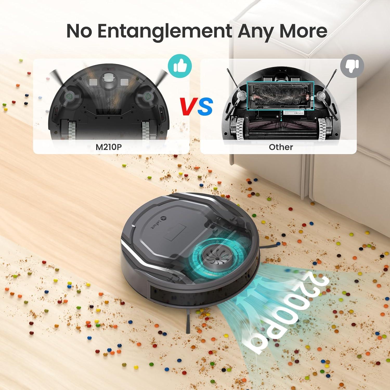 Lefant Robot Vacuums, 2200Pa Suction, 120 Min Runtime, WiFi/App/Alexa Control, Anti-Collision/Drop Sensor, Self-Charging Robotic Vacuum Cleaner, Slim, Q