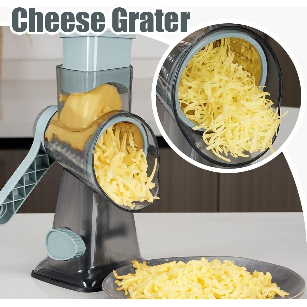 Rallador de Queso Rotativo KEOUKE 3 Cuchillas Intercambiables