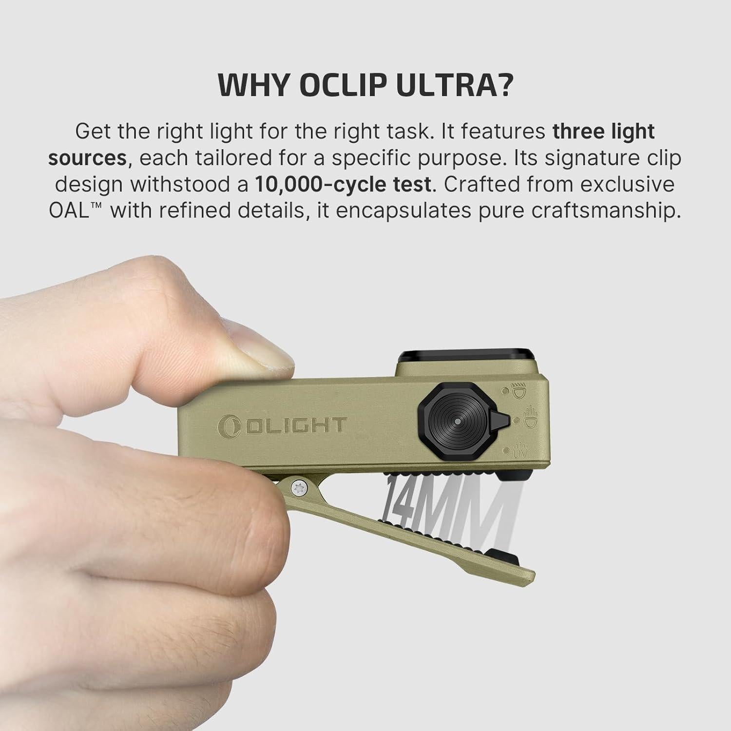 Linterna EDC OLIGHT Oclip Ultra 530 Lúmenes Recargable Verde