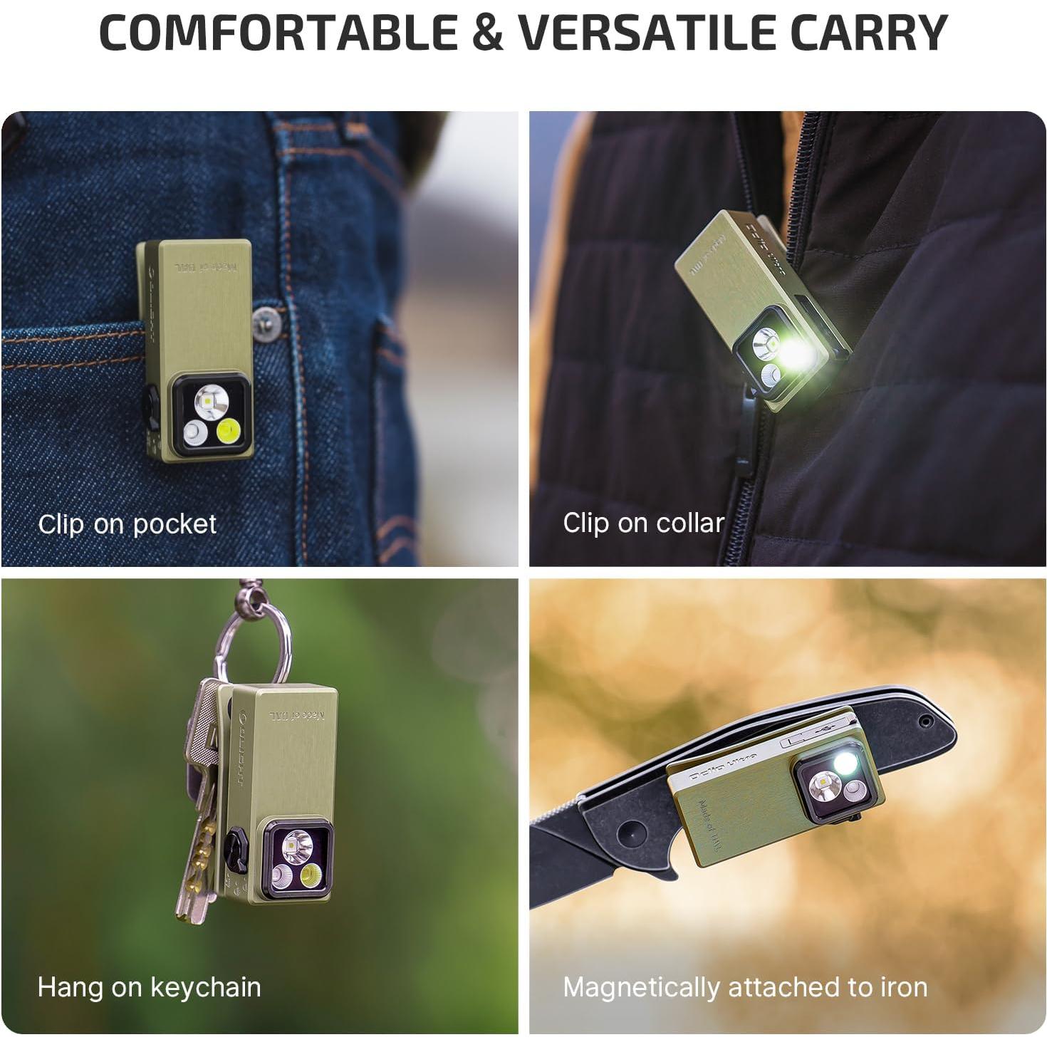 Linterna EDC OLIGHT Oclip Ultra 530 Lúmenes Recargable Verde