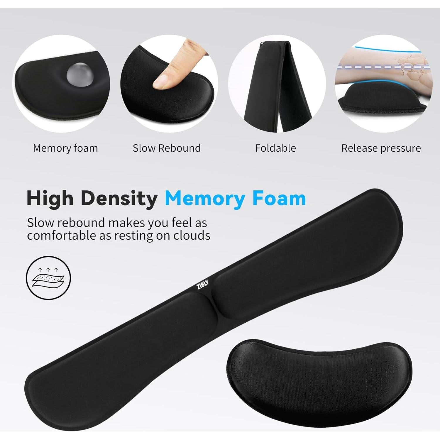 Reposamuñecas Ergonómico de Gel Zibly - 2 Piezas para Teclado y Mouse