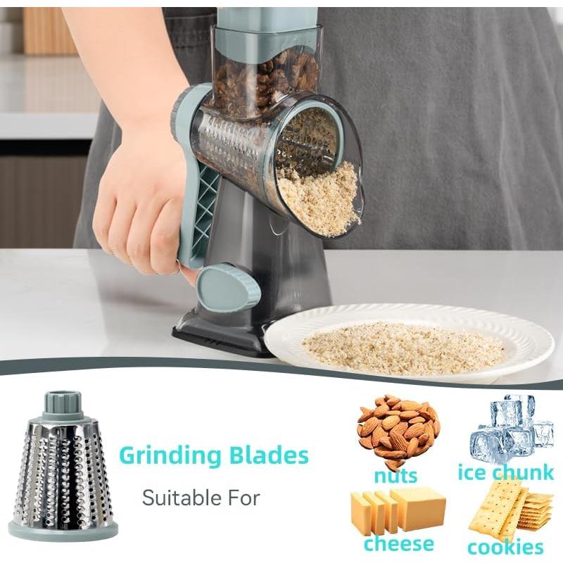 Rallador de Queso Rotativo GYH&GXR 3 Cuchillas Intercambiables