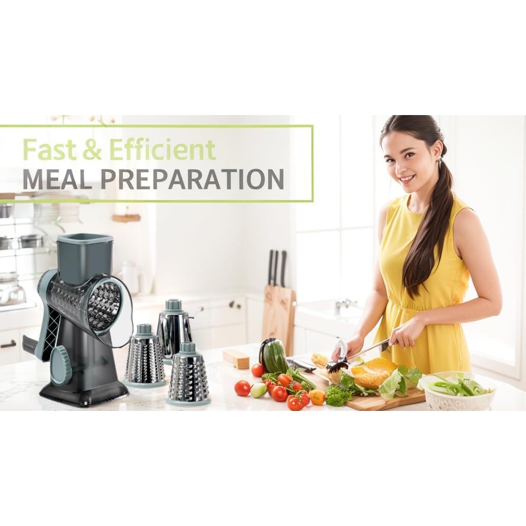 Rallador de Queso Rotativo GYH&GXR 3 Cuchillas Intercambiables