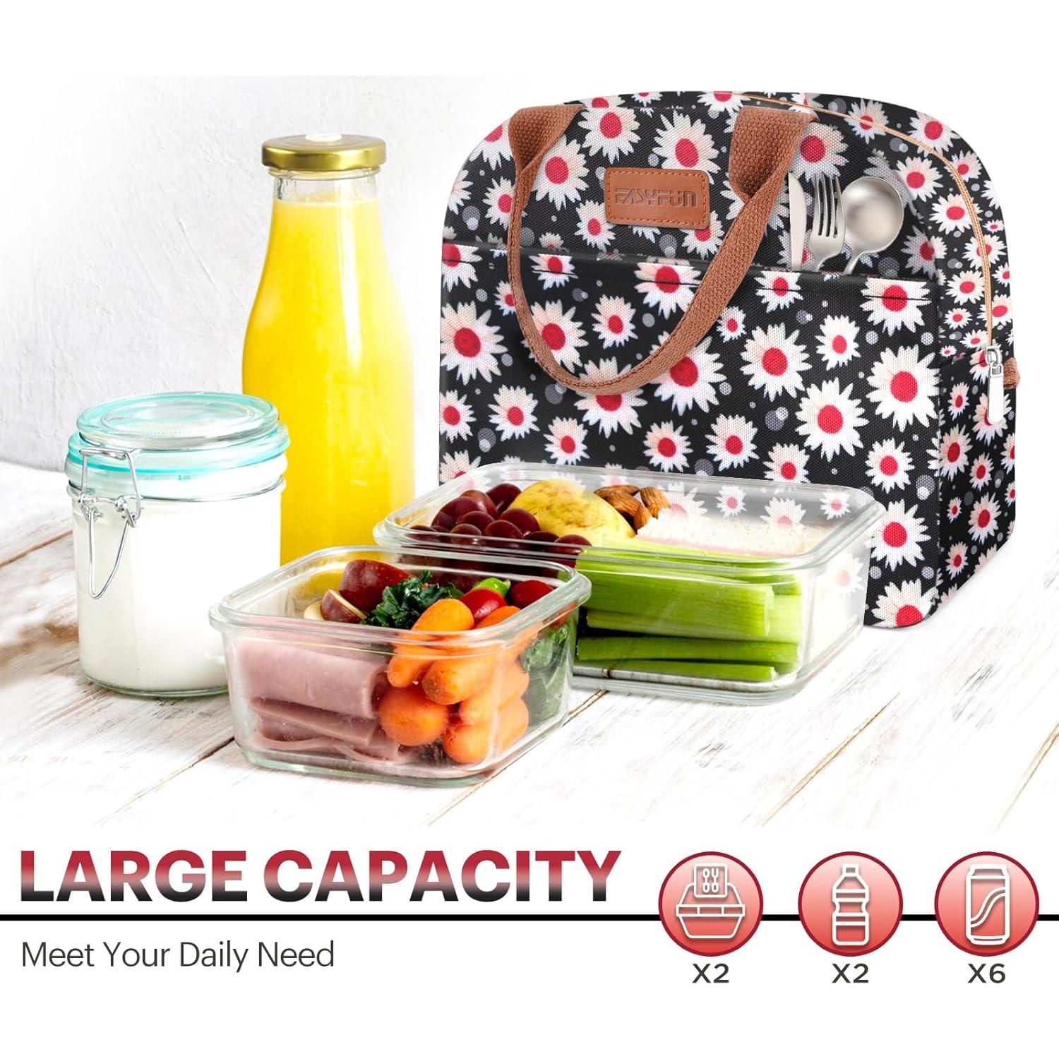 Bolsa de Almuerzo Aislada EASYFUN 10.98L Flor Roja