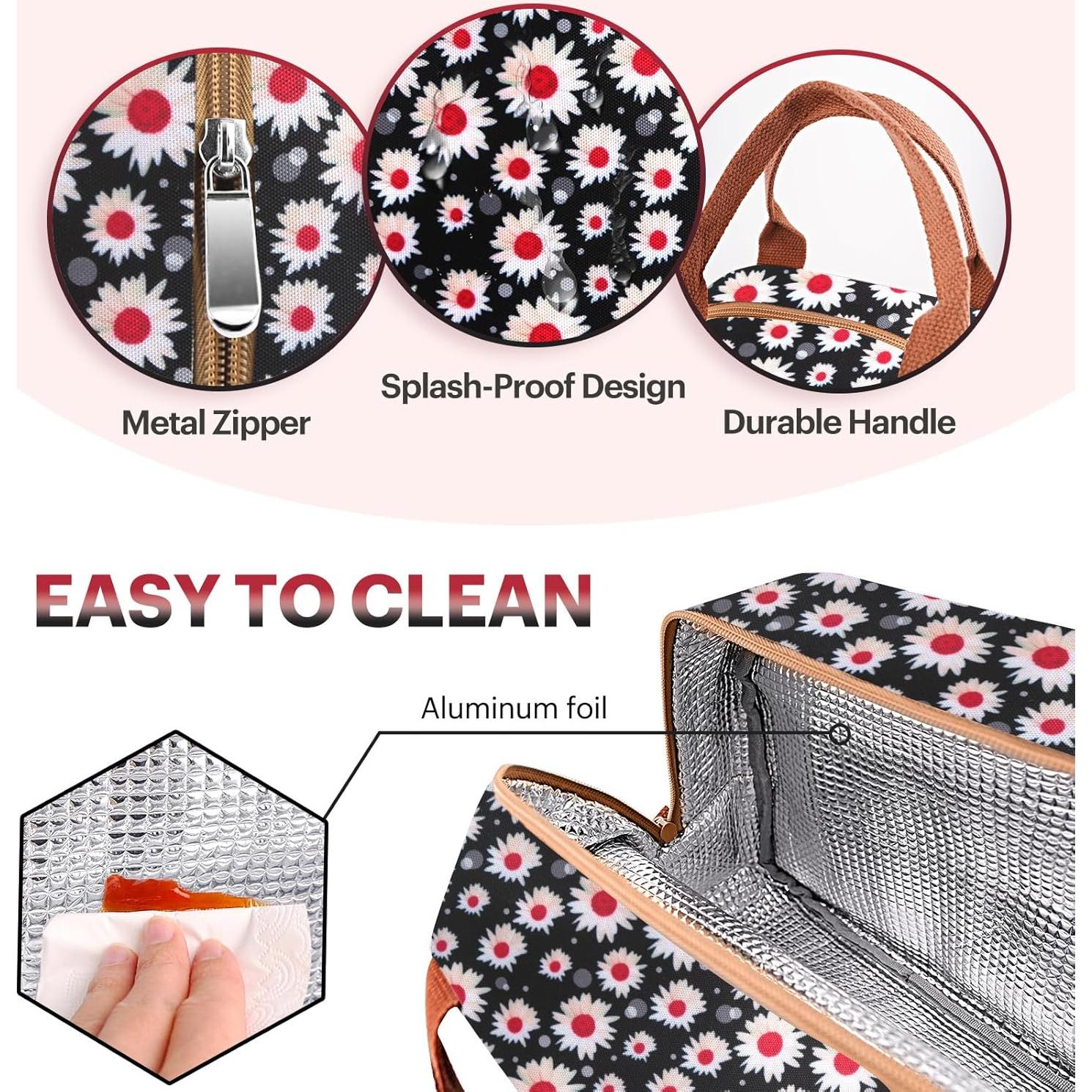 Bolsa de Almuerzo Aislada EASYFUN 10.98L Flor Roja