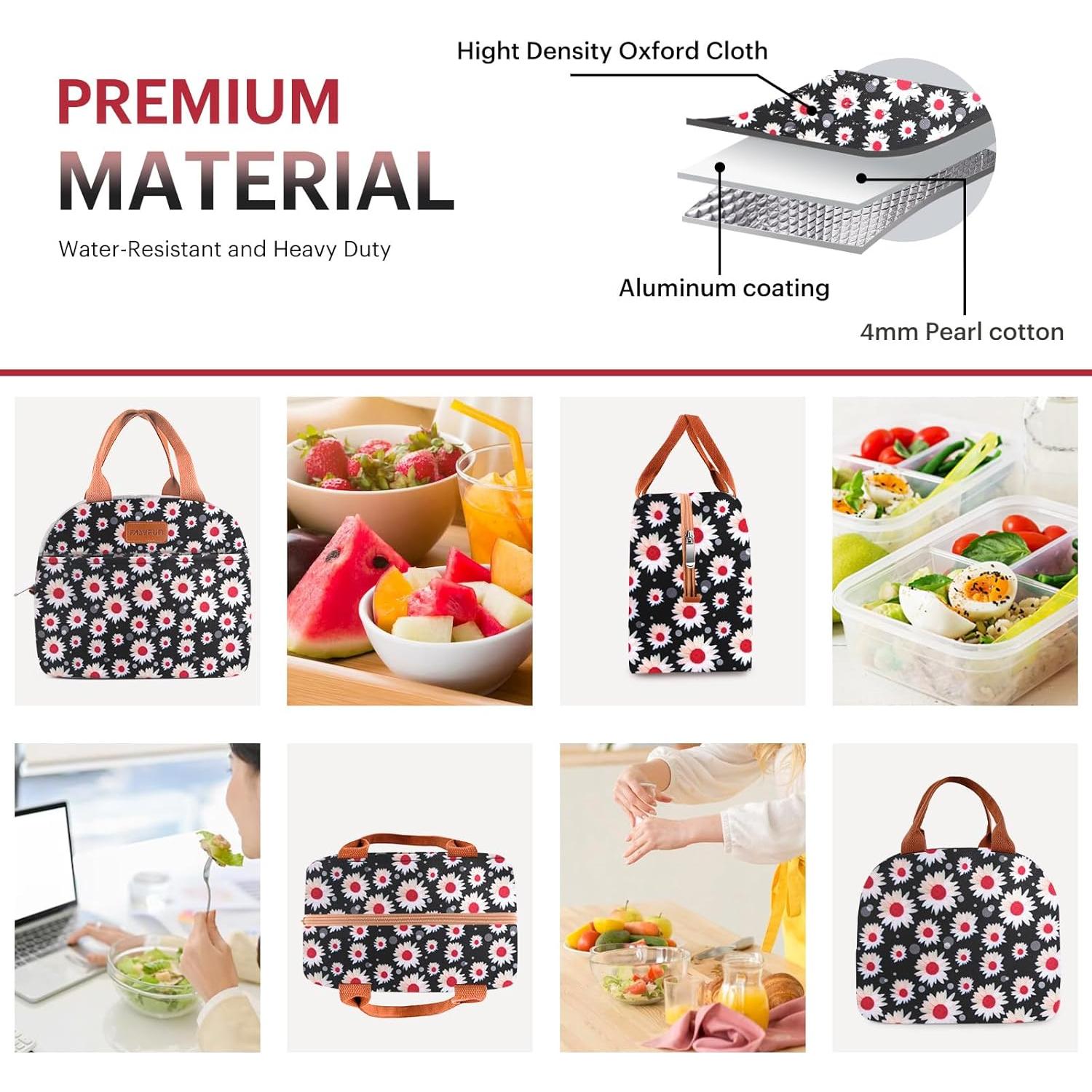 Bolsa de Almuerzo Aislada EASYFUN 10.98L Flor Roja