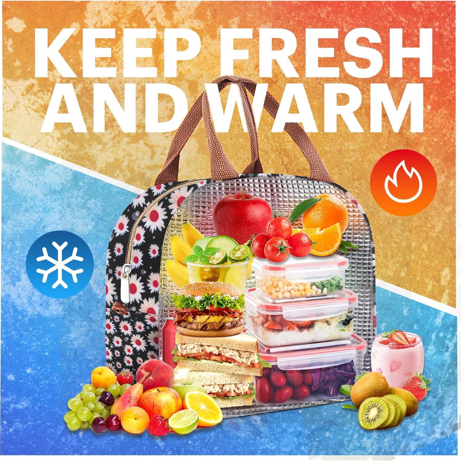 Bolsa de Almuerzo Aislada EASYFUN 10.98L Flor Roja