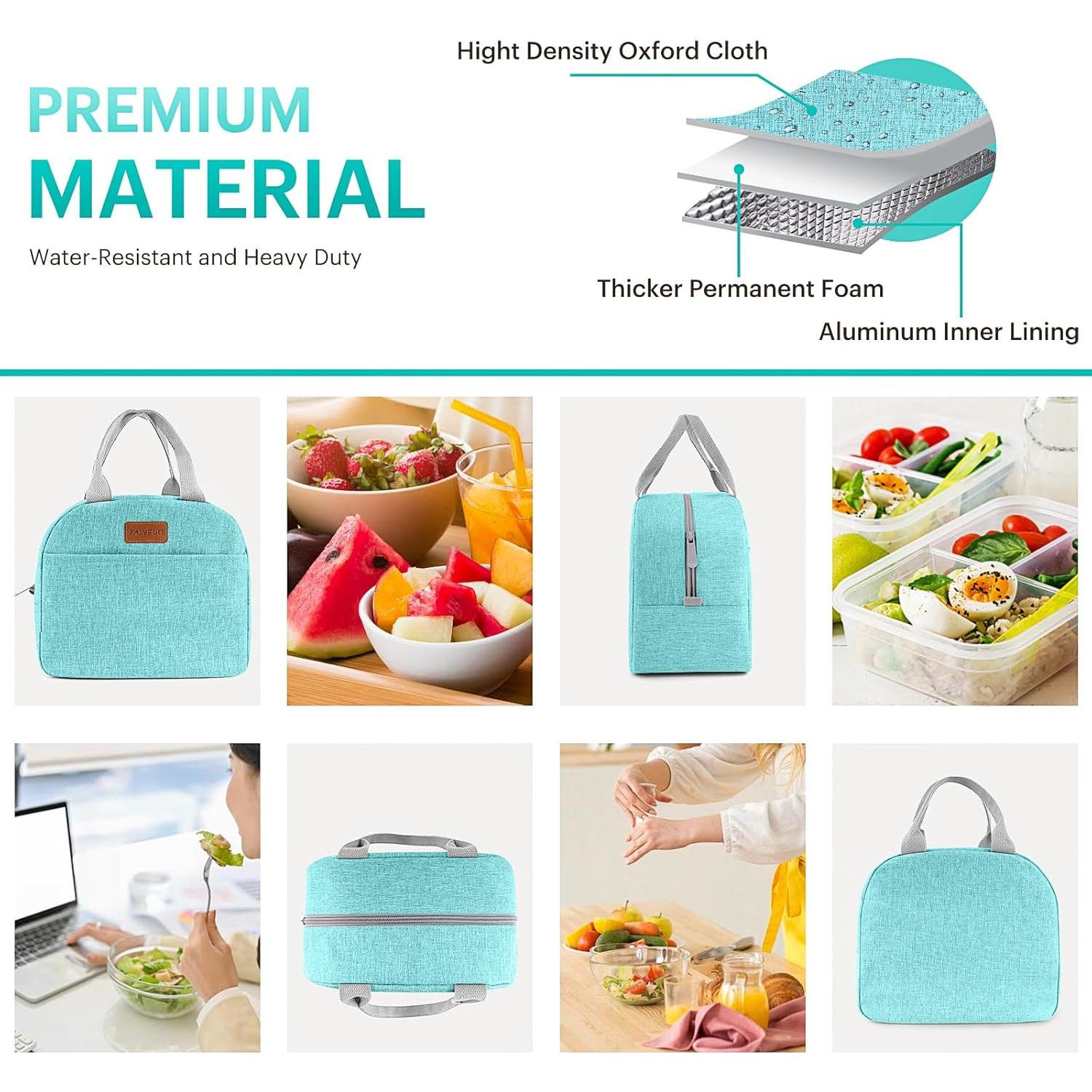 Bolsa de Almuerzo Aislada EASYFUN Verde Aqua 11L Impermeable