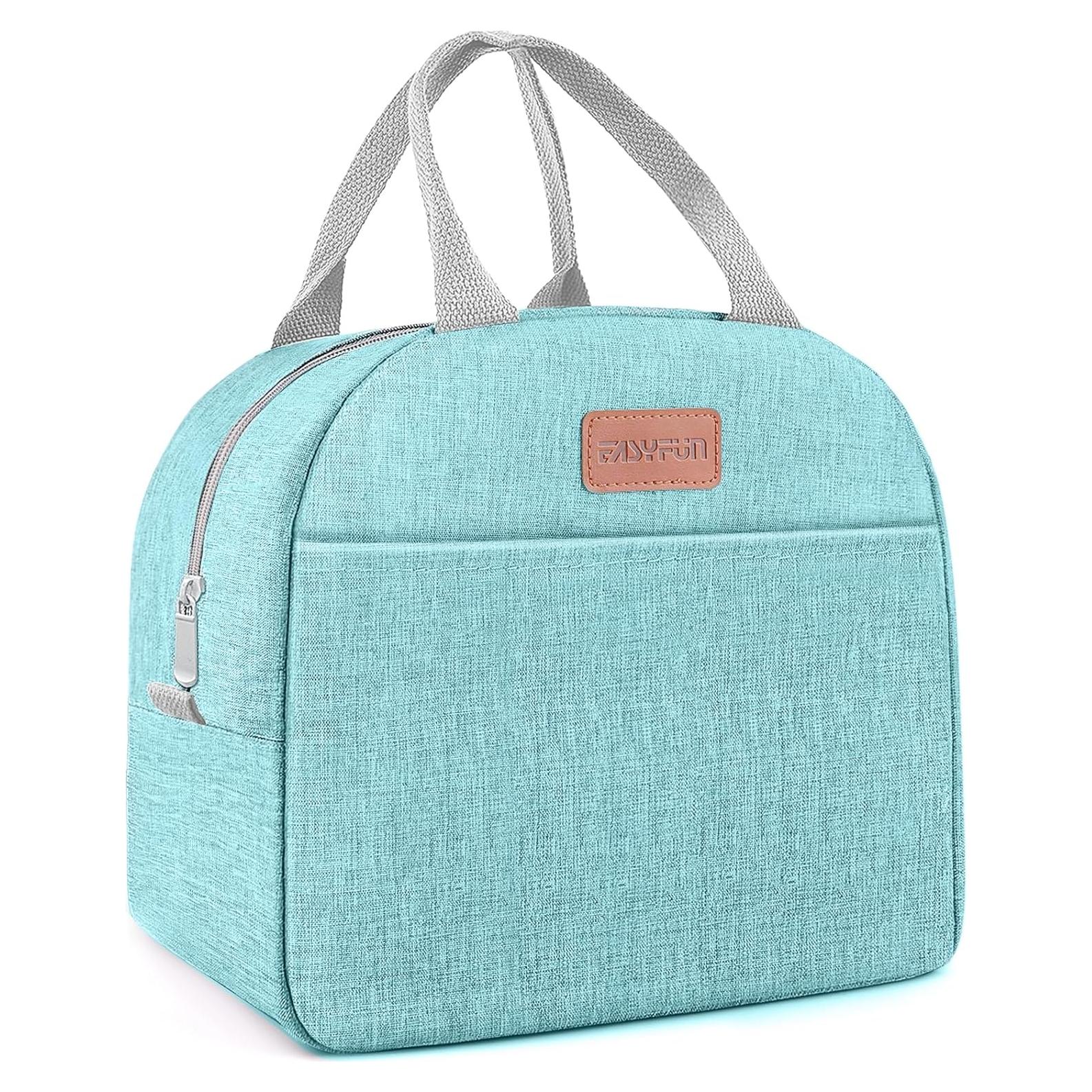 Bolsa de Almuerzo Aislada EASYFUN Verde Aqua 11L para Adultos