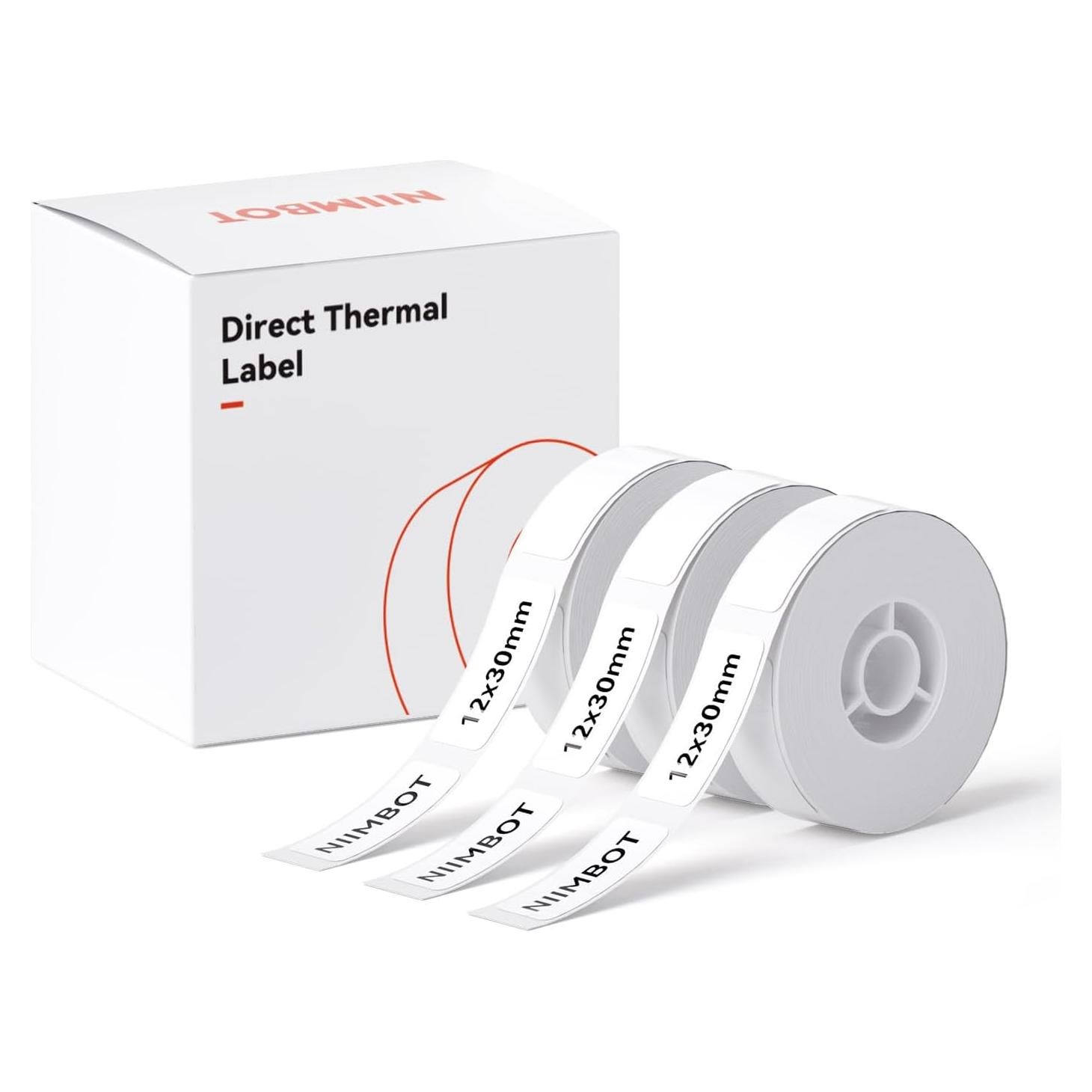 Cinta de Etiquetas NIIMBOT D11/D110/D101 12x30mm 3 Rollos Blancas