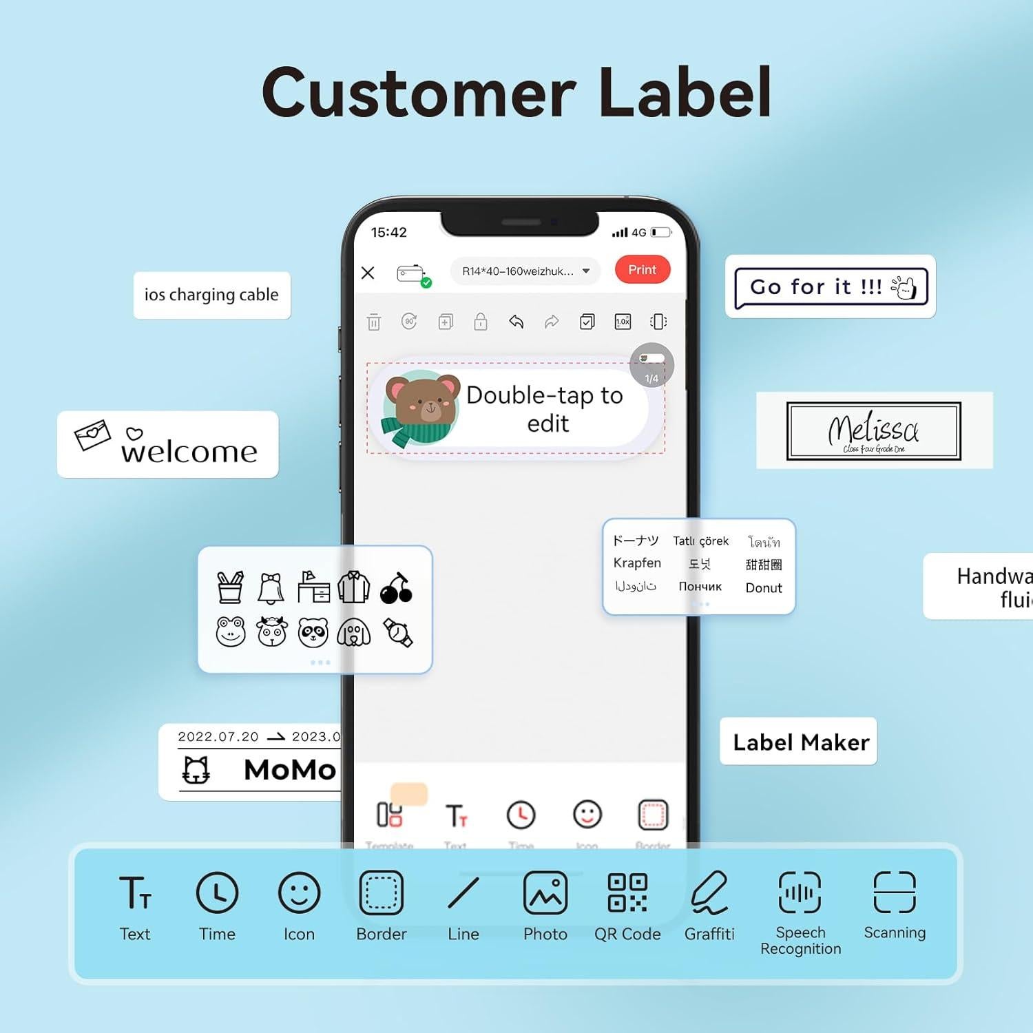 Cinta de Etiquetas NIIMBOT D11/D110/D101 12x30mm 3 Rollos Blancas