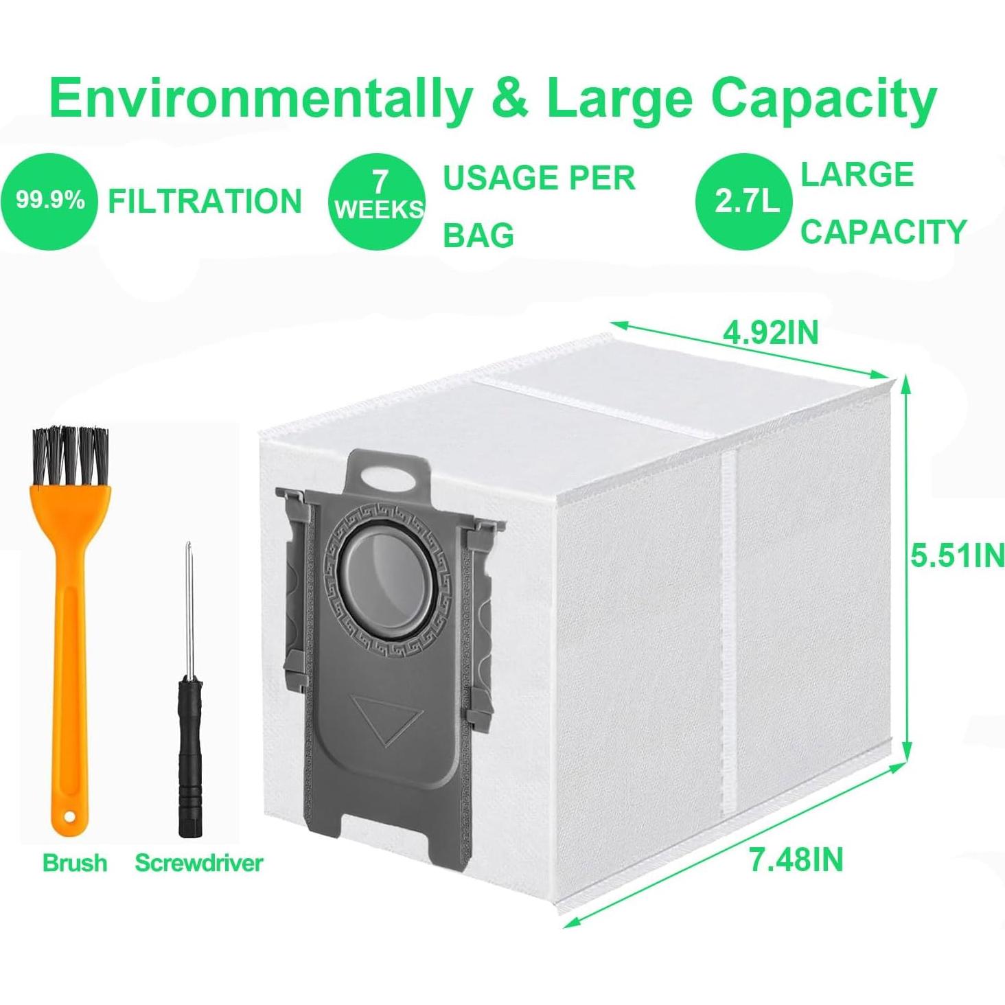 18 Paquetes de Bolsas de Polvo ApexOne 2.7L para Roborock