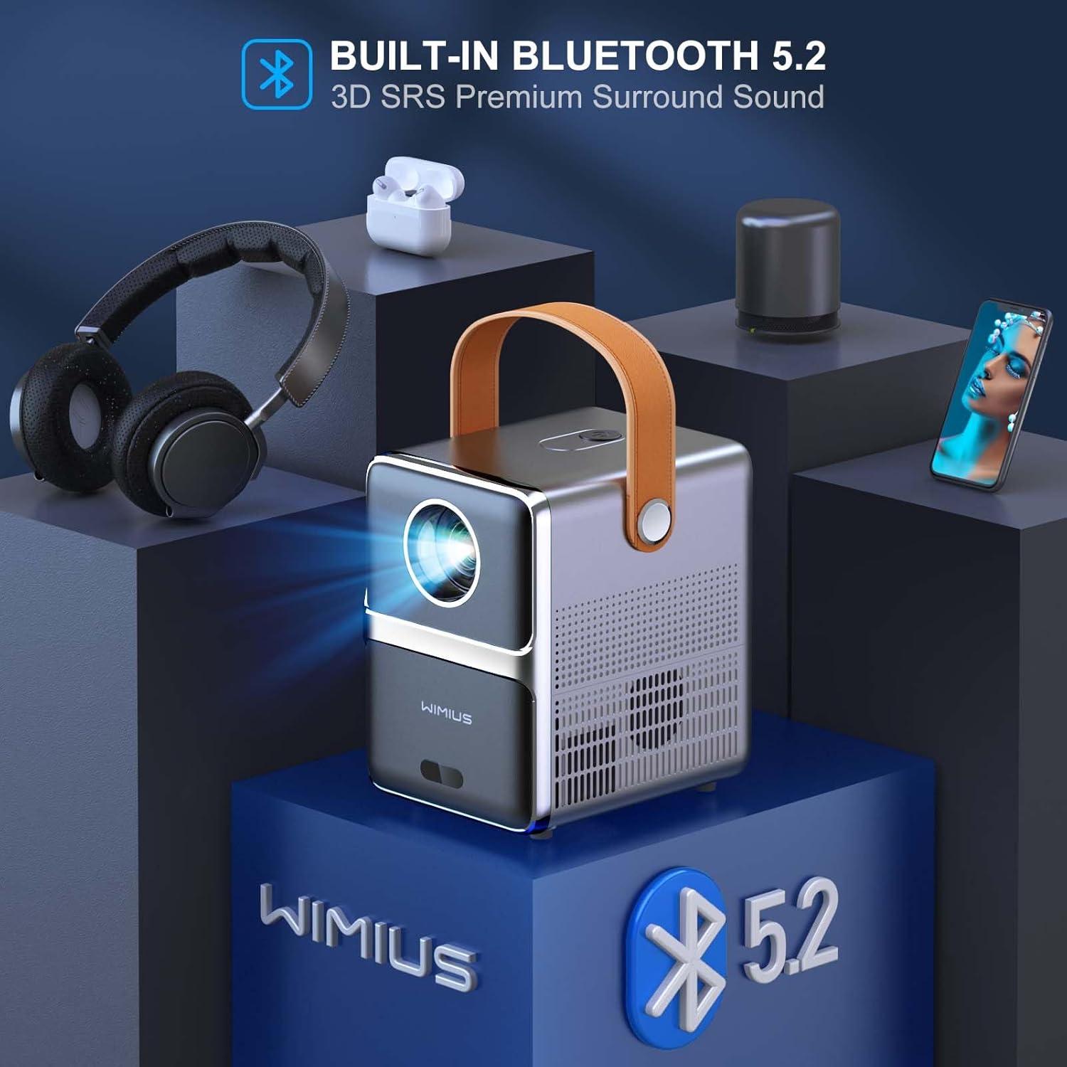 Mini Proyector WiMiUS P61 1080P 5G WiFi Bluetooth Portátil