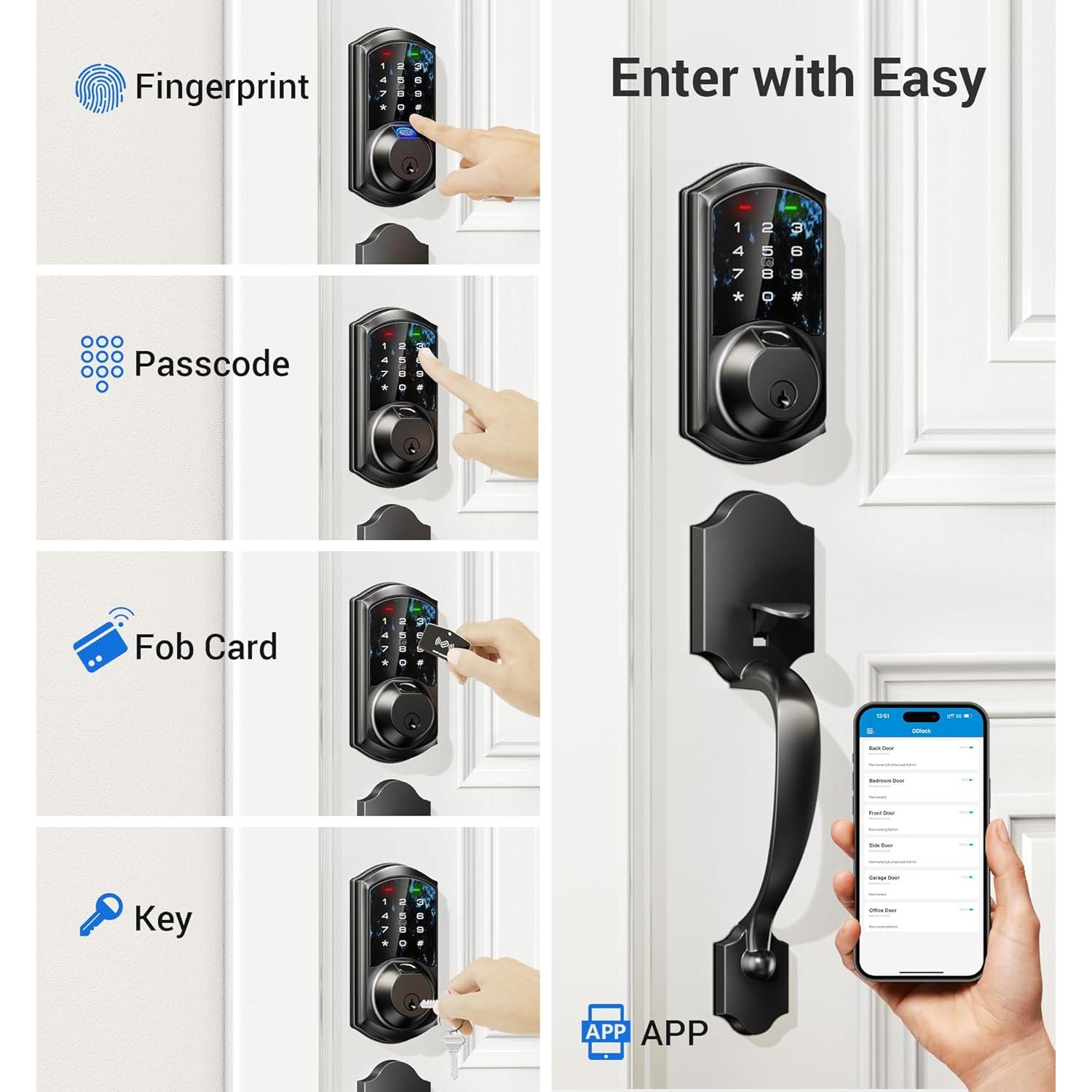 Cerradura Inteligente Veise VE07-H con Huella Dactilar y App