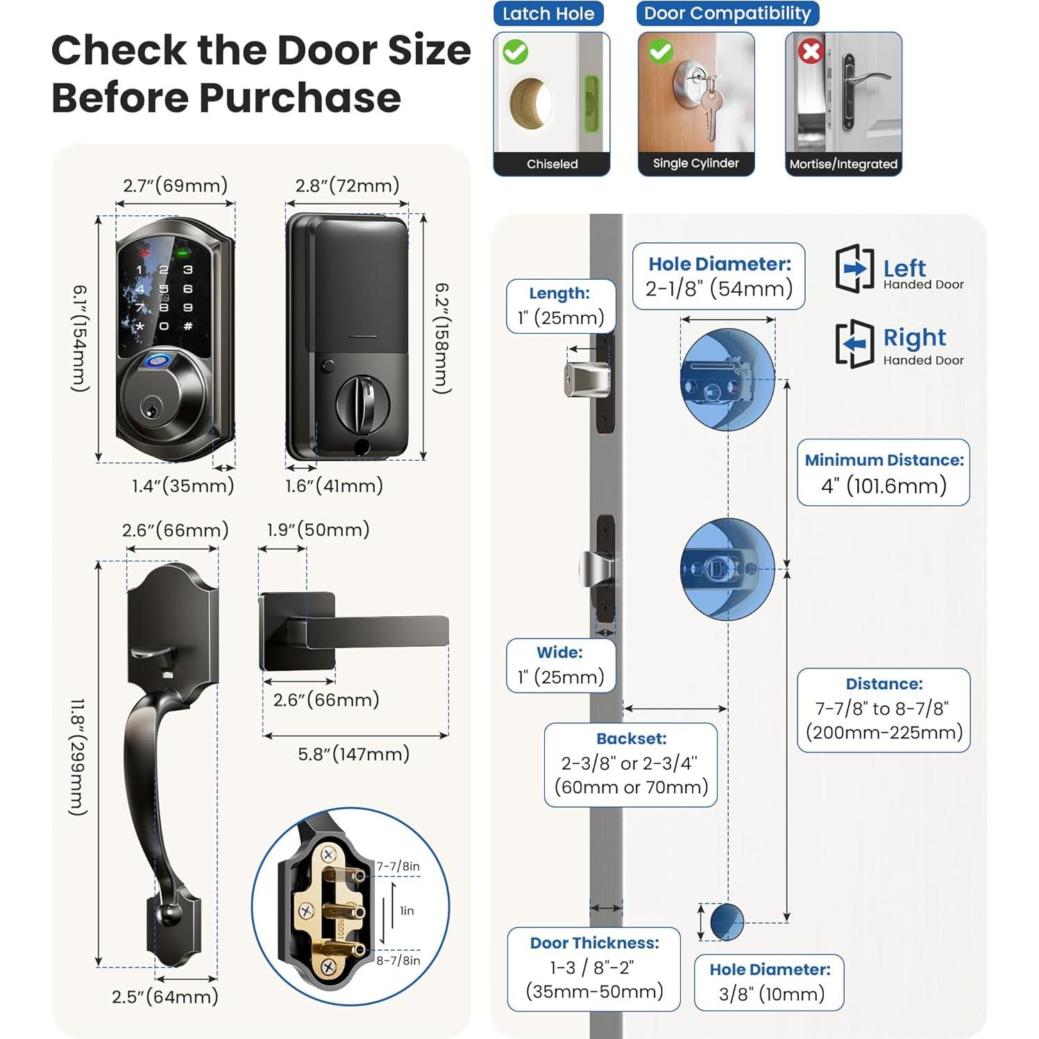 Cerradura Inteligente Veise VE07-H con Huella Dactilar y App