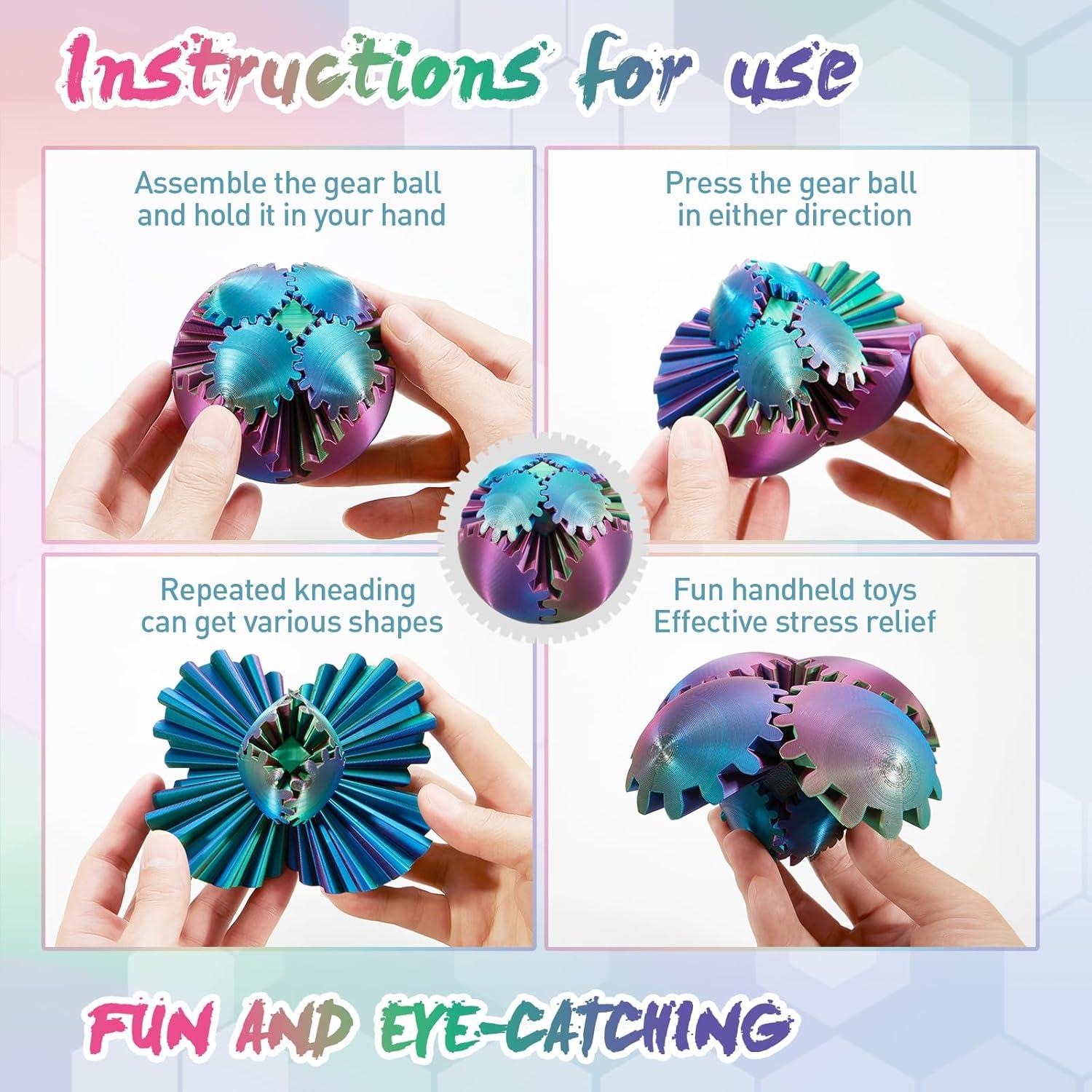 Esfera de Engranajes 3D Antiestrés Steampunk - 4 Colores