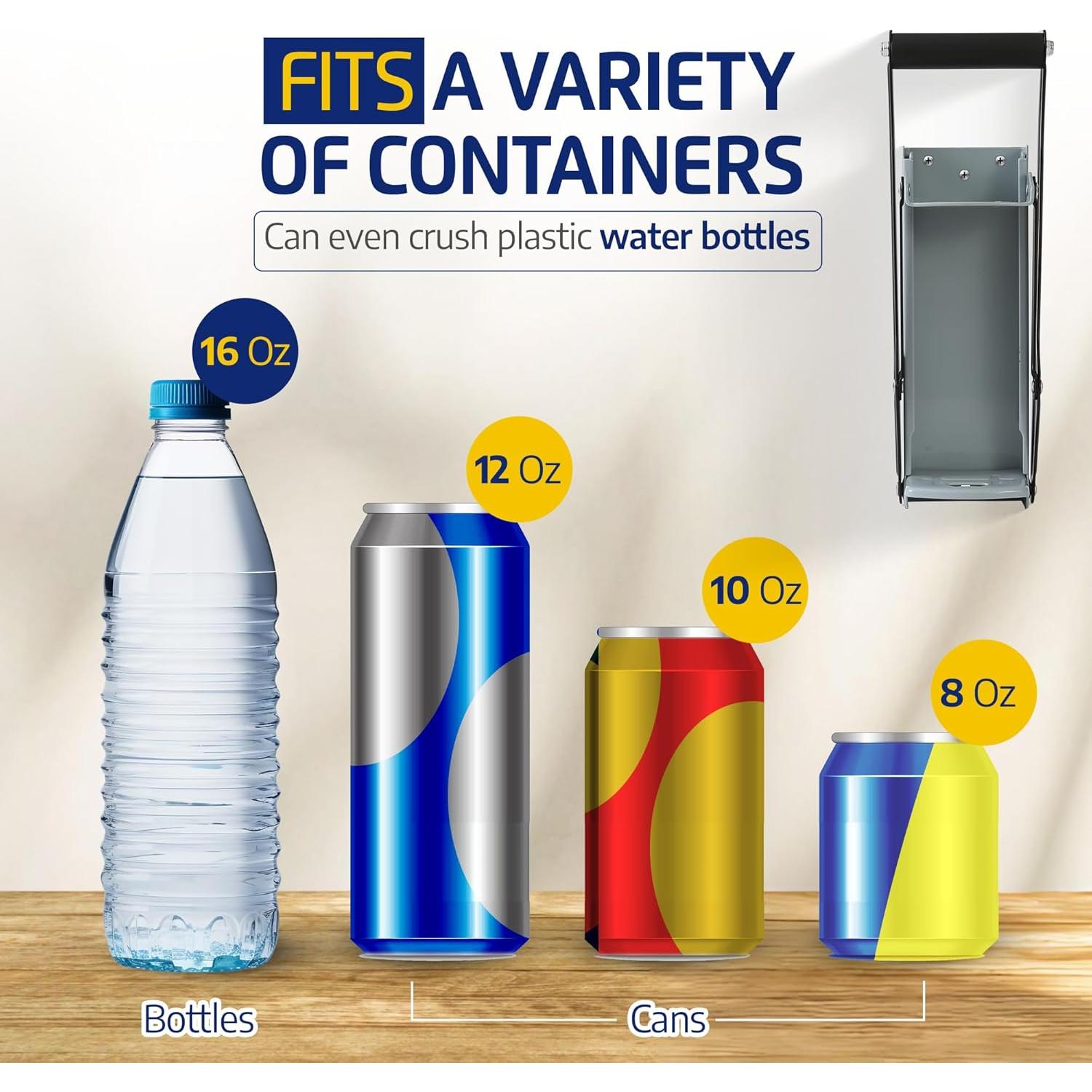 ALLAY Trituradora de Latas Montada en Pared con Abrebotellas