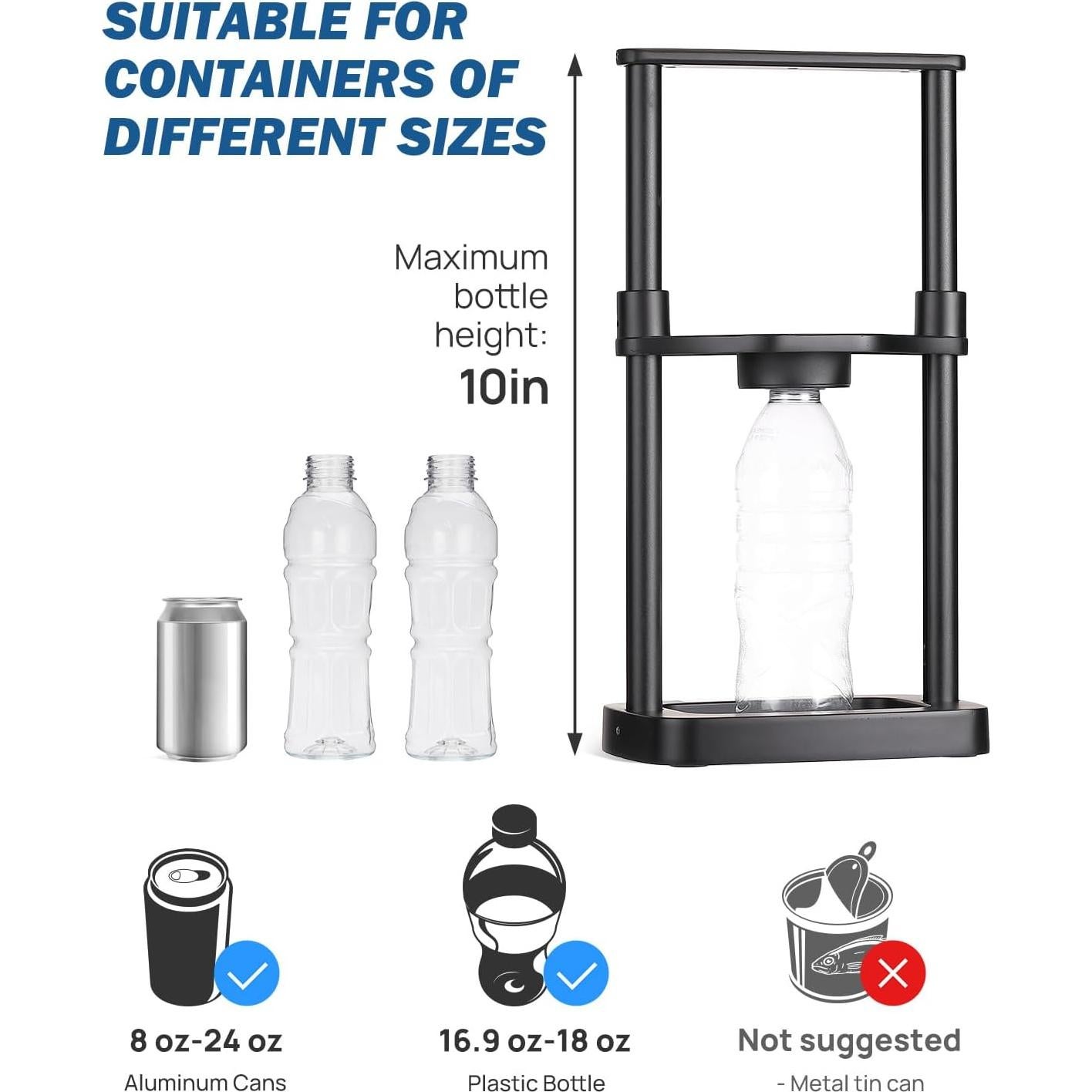 Trituradora de Latas JOYTUTUS Metal 12-24 oz Pedal Ecológica