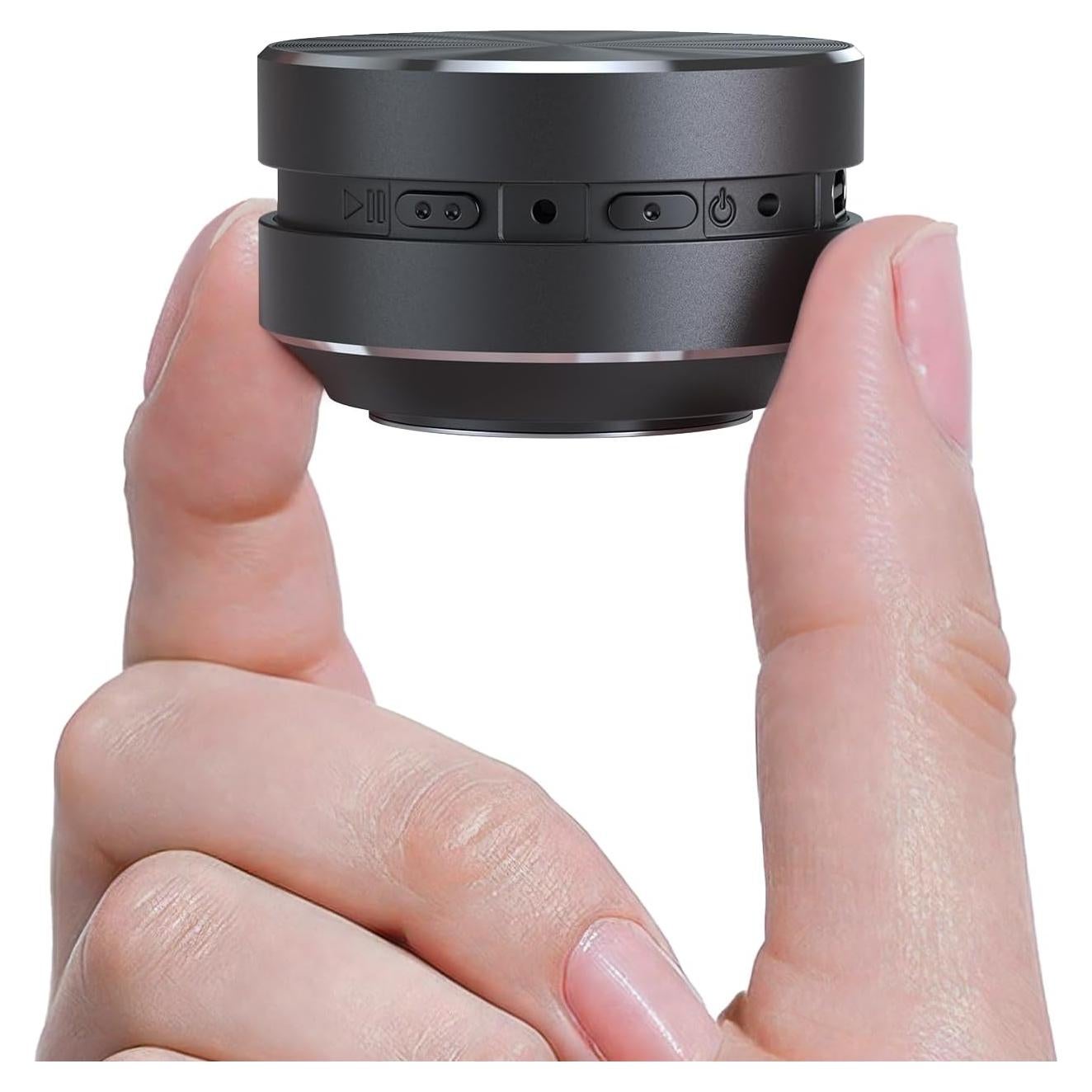 Docooler Bone Conduction Speaker, Mini Bone Conduction Portable Speaker, Small Speaker, Wireless Speaker Stereo Bass Sound Creative Portable Speaker, Built-in Mic Sound for Home,Outdoor (Black 1 Pack)