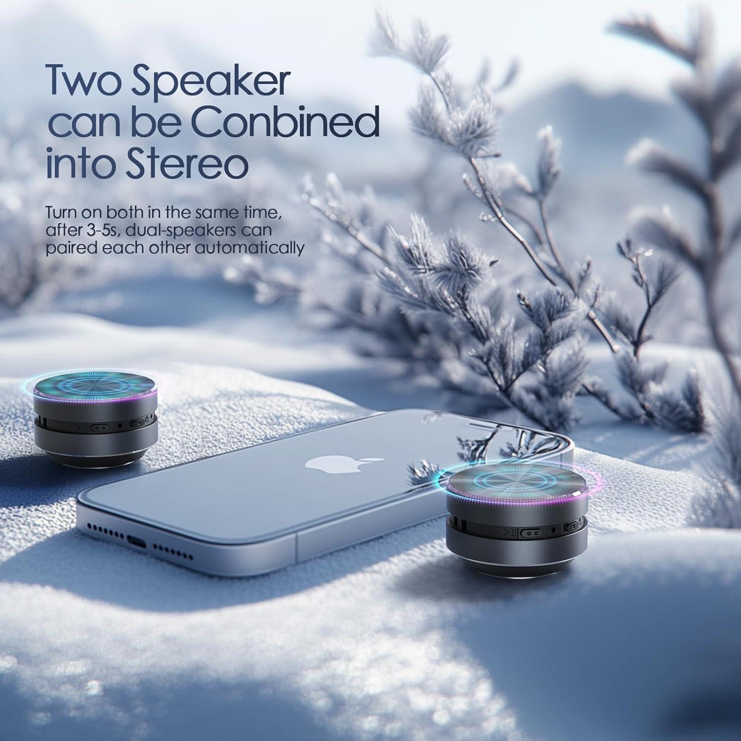 Docooler Bone Conduction Speaker, Mini Bone Conduction Portable Speaker, Small Speaker, Wireless Speaker Stereo Bass Sound Creative Portable Speaker, Built-in Mic Sound for Home,Outdoor (Black 1 Pack)