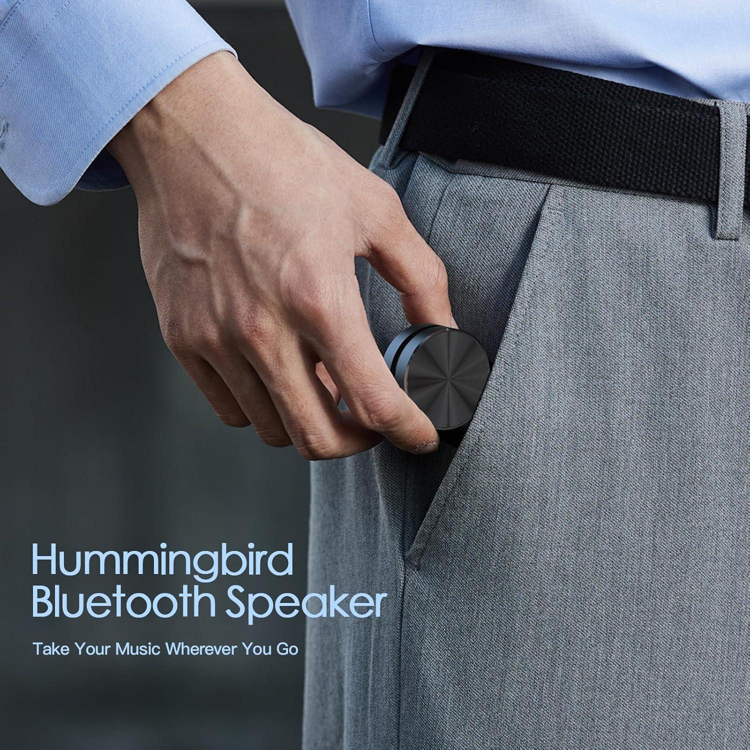 Docooler Bone Conduction Speaker, Mini Bone Conduction Portable Speaker, Small Speaker, Wireless Speaker Stereo Bass Sound Creative Portable Speaker, Built-in Mic Sound for Home,Outdoor (Black 1 Pack)