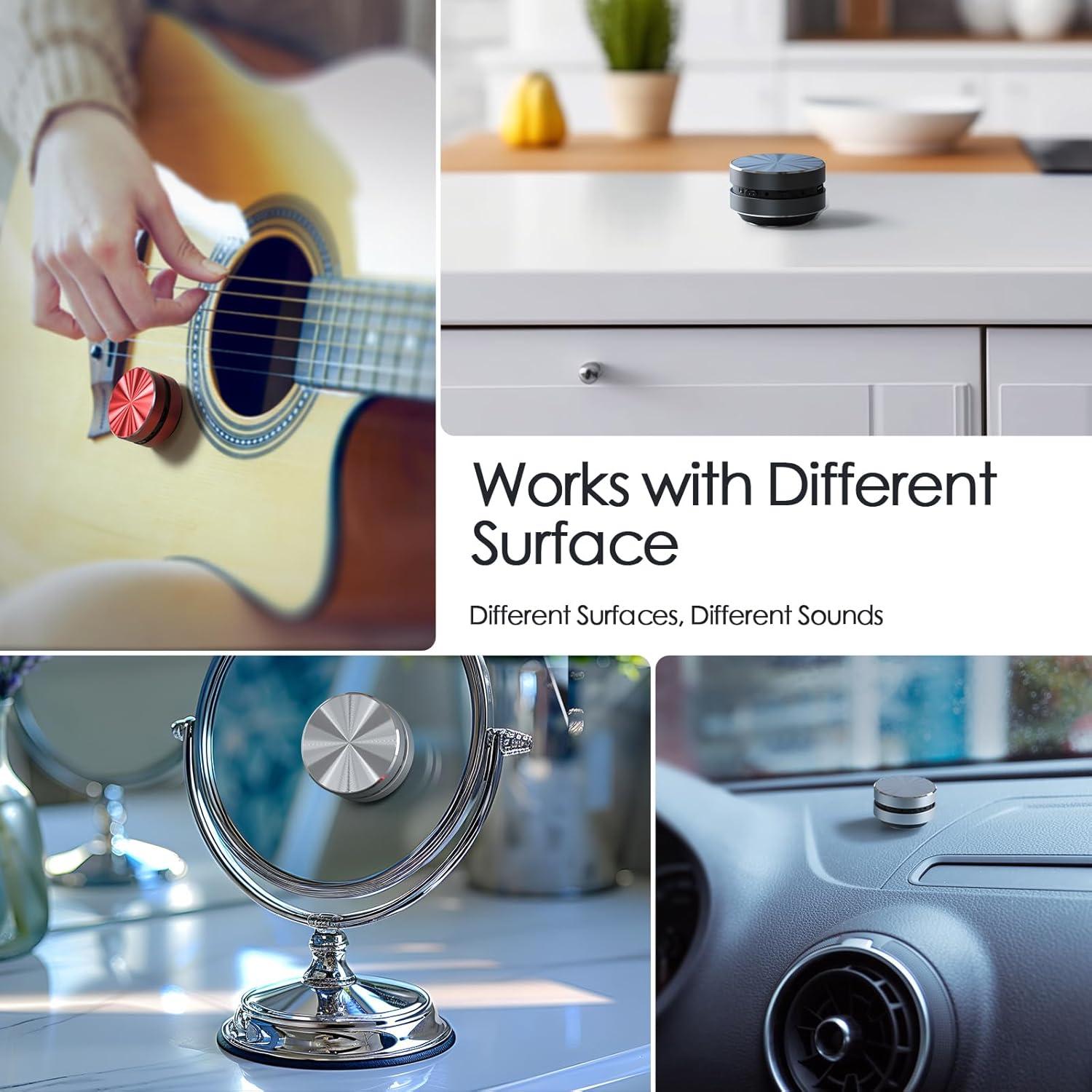 Docooler Bone Conduction Speaker, Mini Bone Conduction Portable Speaker, Small Speaker, Wireless Speaker Stereo Bass Sound Creative Portable Speaker, Built-in Mic Sound for Home,Outdoor (Black 1 Pack)