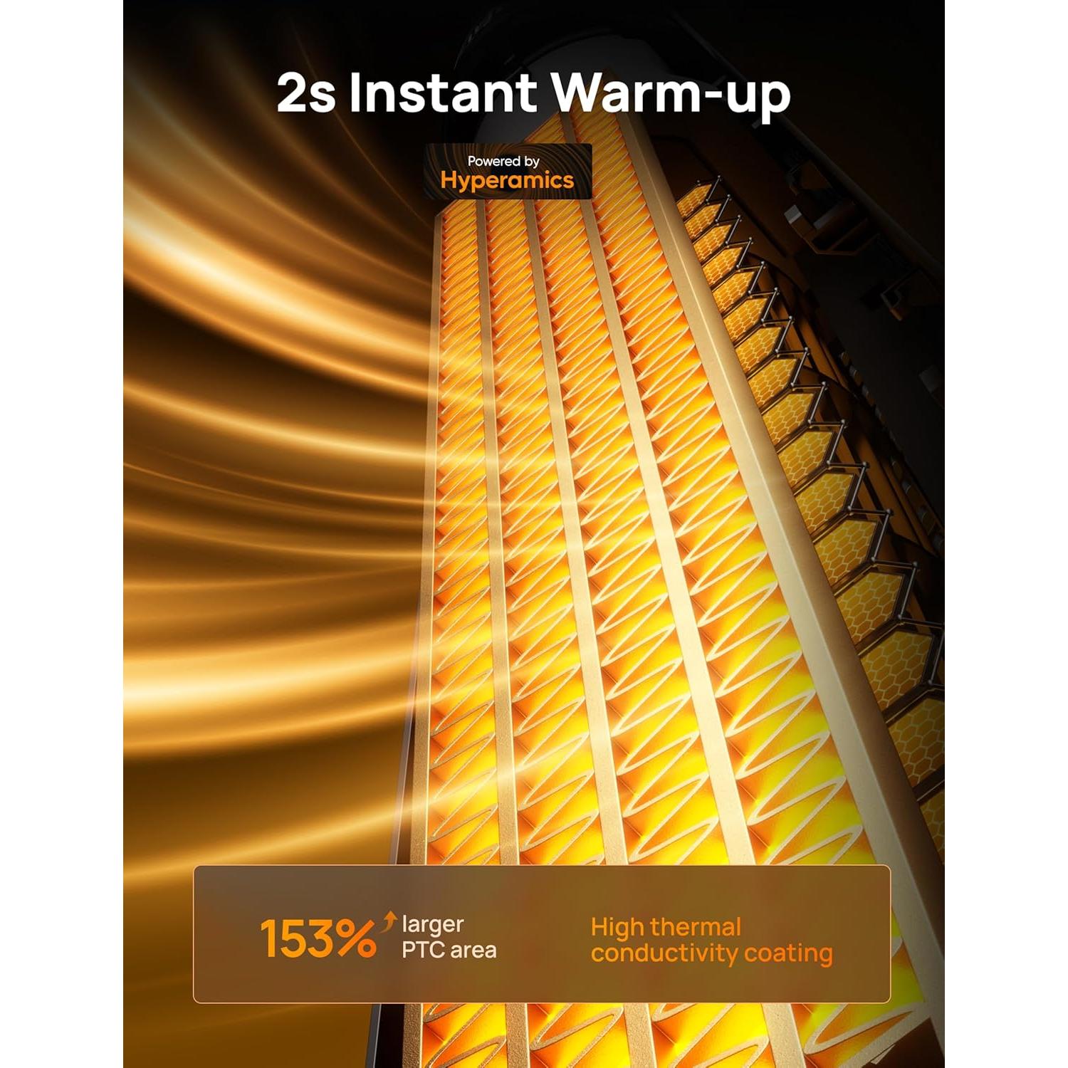 Calentador Eléctrico Dreo 30" Oscilante 120° Control Remoto