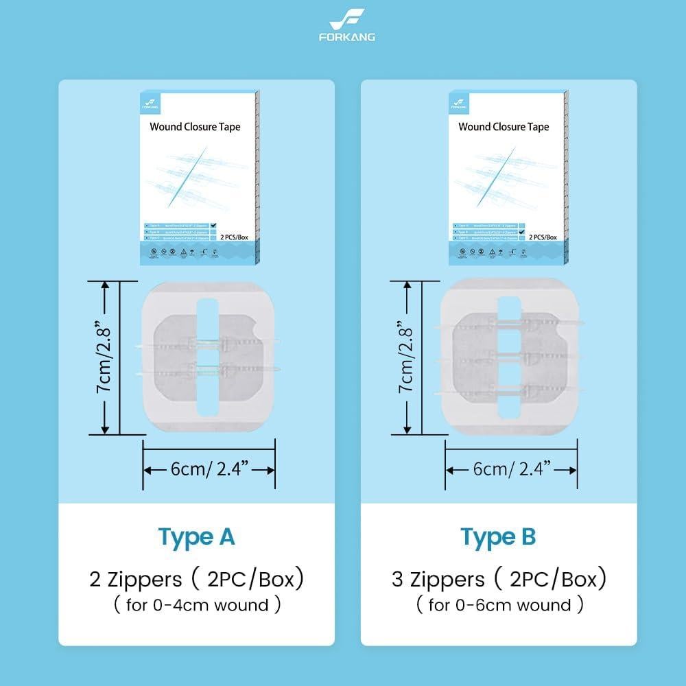Cinta de Cierre de Heridas FORKANG Tipo A 2.4x2.8" 2 PCS