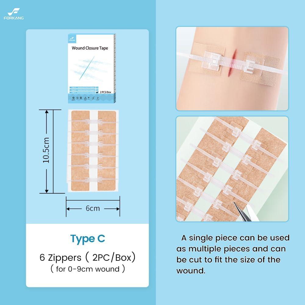 Cinta de Cierre de Heridas FORKANG Tipo A 2.4x2.8" 2 PCS