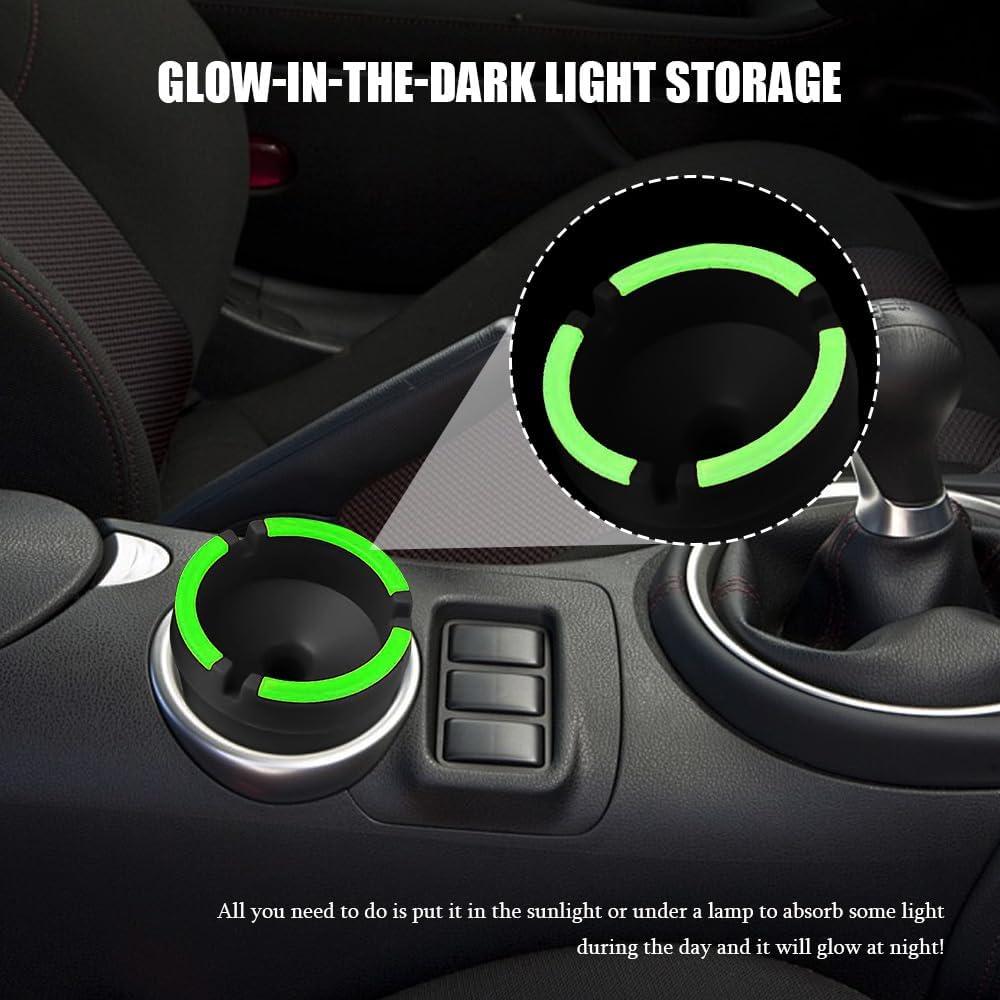 Cenicero para coche QZTYTY negro con tapa y luz nocturna