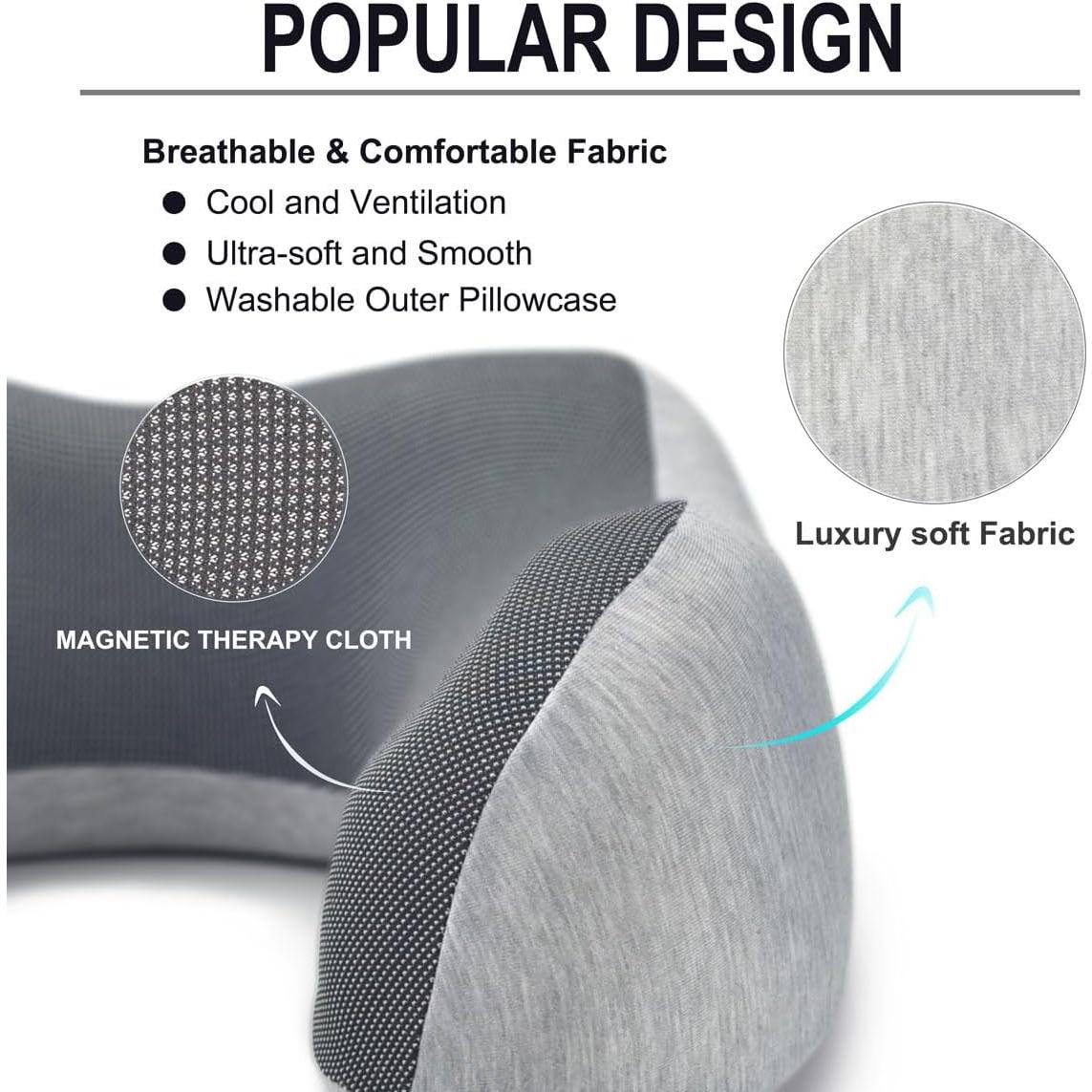 Almohada de Cuello Napfun para Viajar 100% Espuma de Memoria