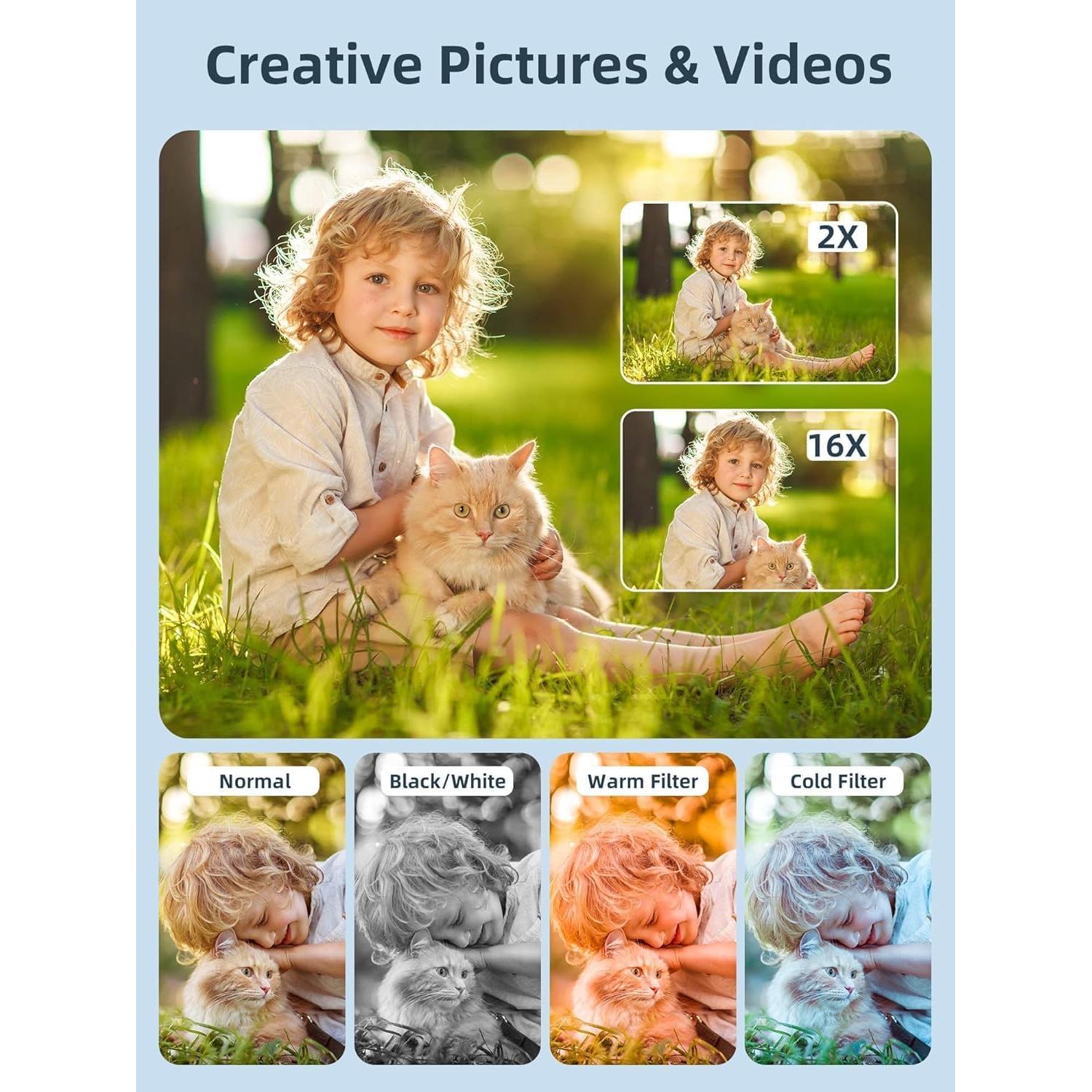 Cámara Digital Compacta CAMKORY US-DC403L-S 44MP FHD 1080P