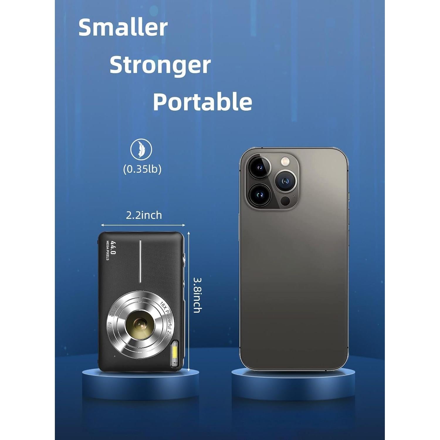 Cámara Digital Compacta CAMKORY US-DC403L-S 44MP FHD 1080P