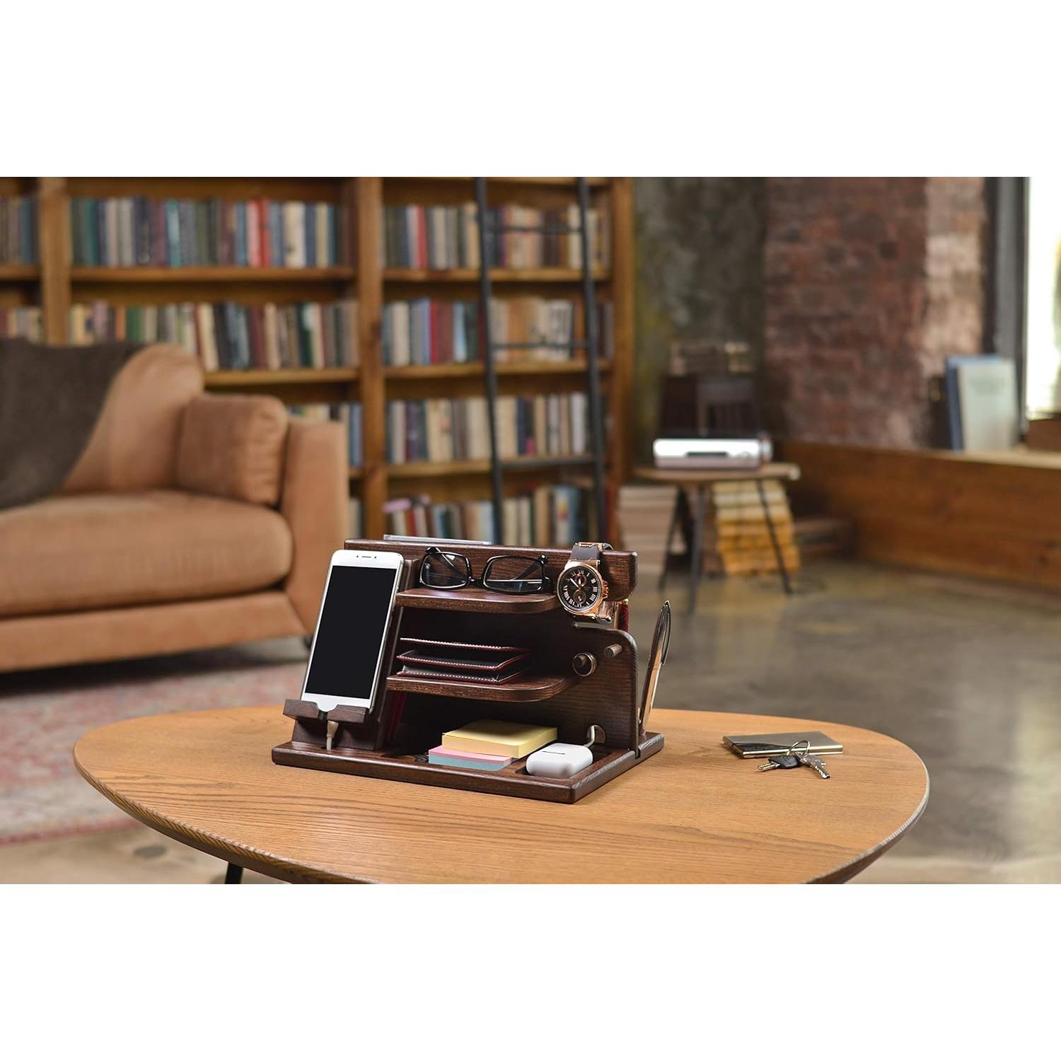 Estación de Carga de Madera Teslyar - Organizador Multifuncional