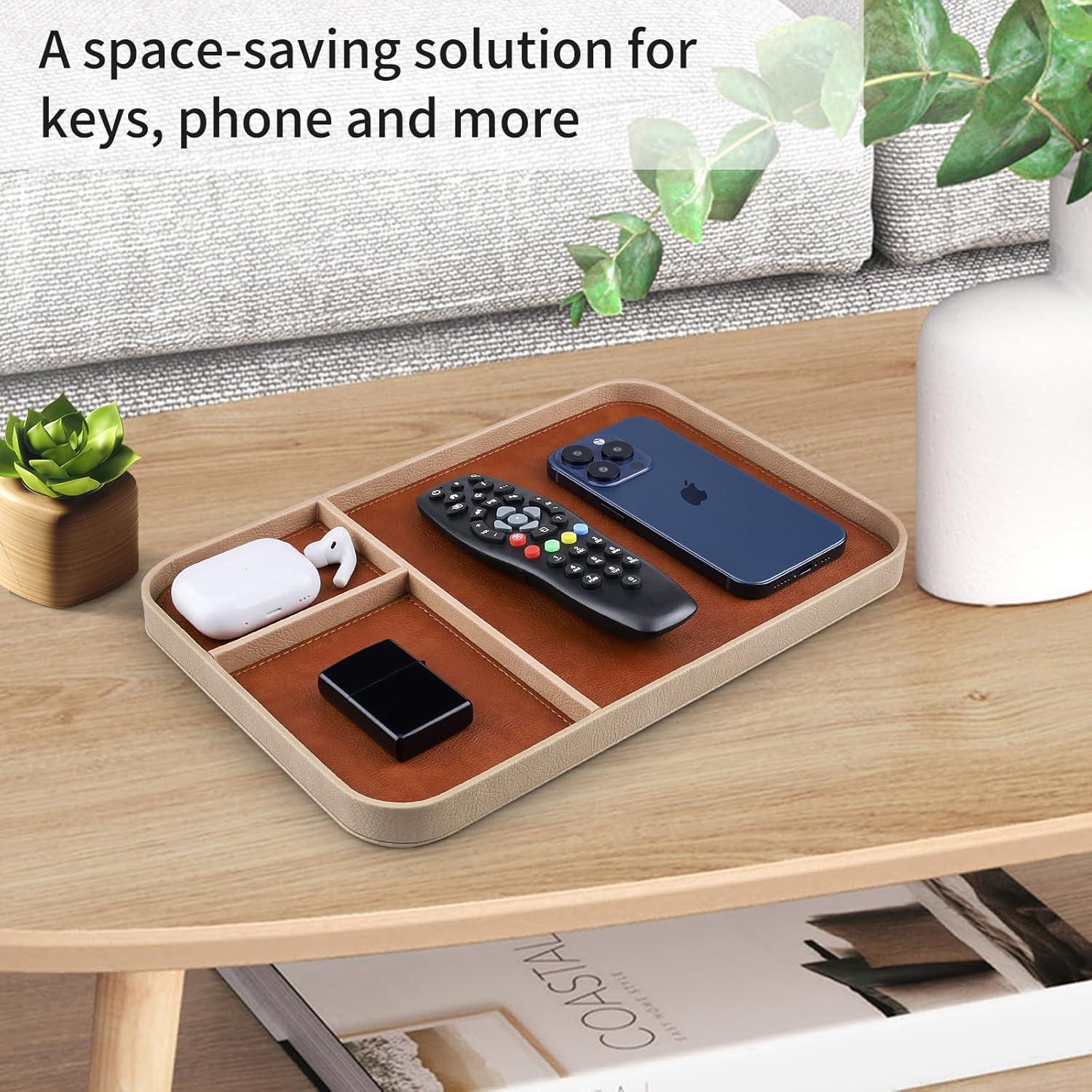 Bandeja de Cuero SENEN Multifuncional Beige 30x20 cm