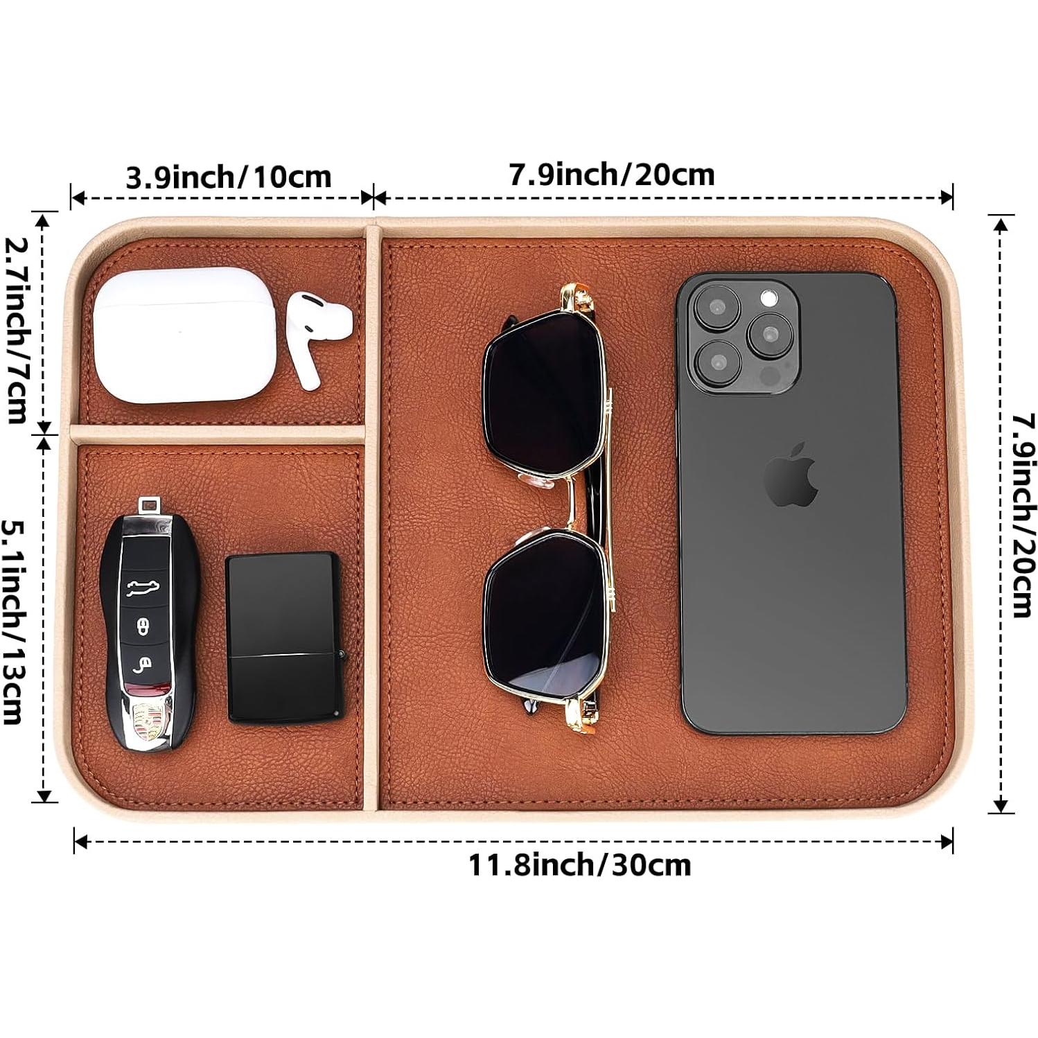 Bandeja de Cuero SENEN Multifuncional Beige 30x20 cm