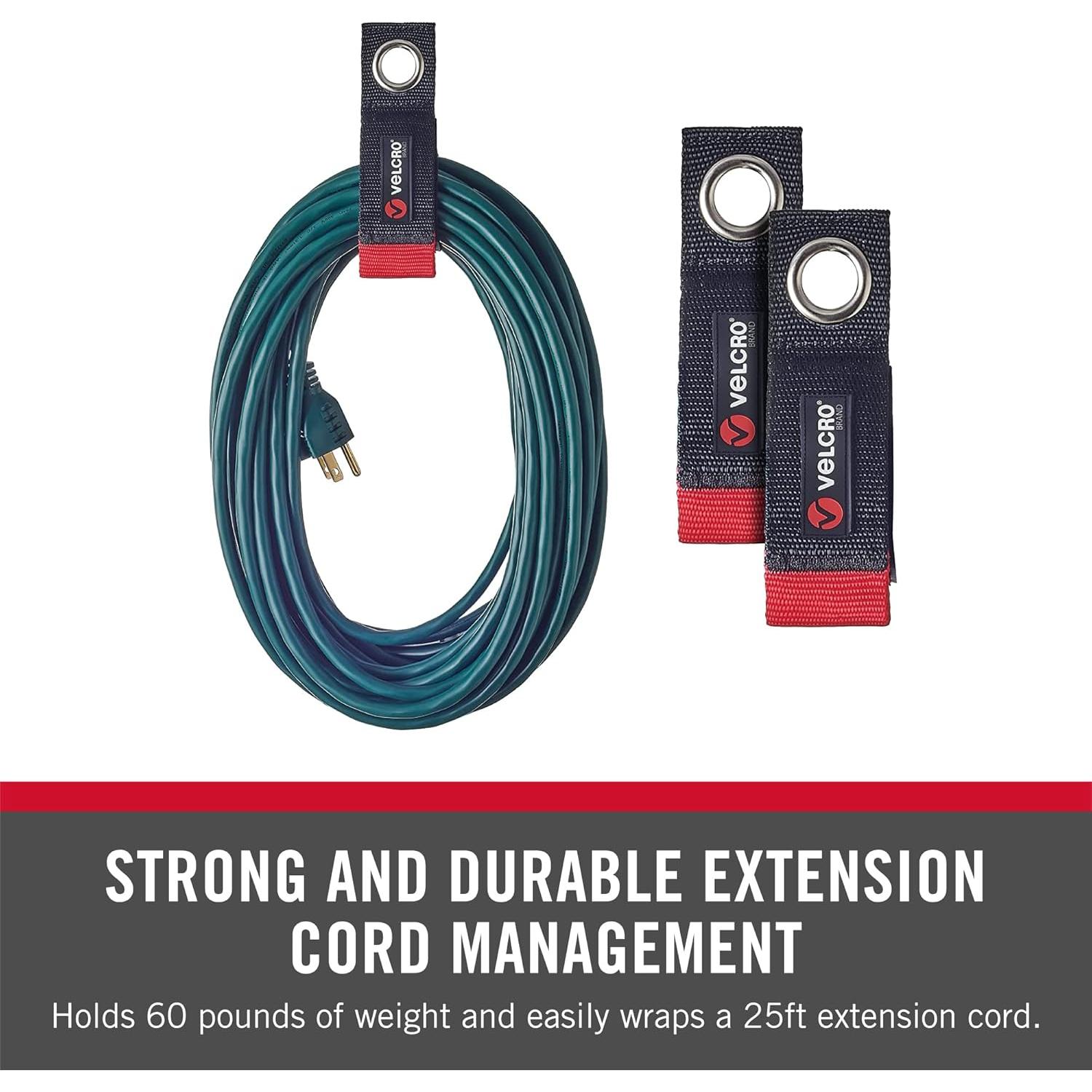 Organizador de Cables de Extensión VELCRO 25.4 cm 2pk Negro