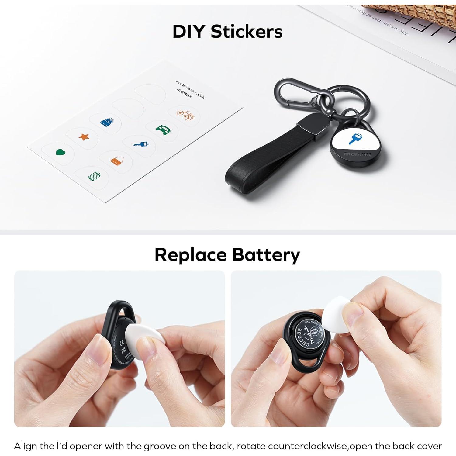 Rastreador Electrónico Momax BR10 para Llaves y Equipaje - Negro